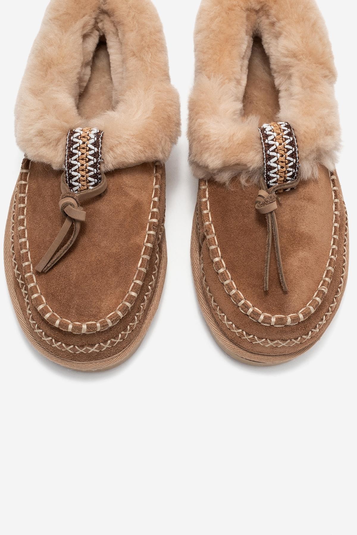 Noriel - Taupe Genuine Leather Moccasin Slipper (Women) - Image 2