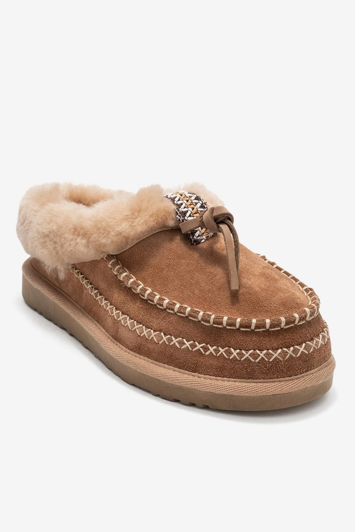 Noriel - Taupe Genuine Leather Moccasin Slipper (Women) - Image 3