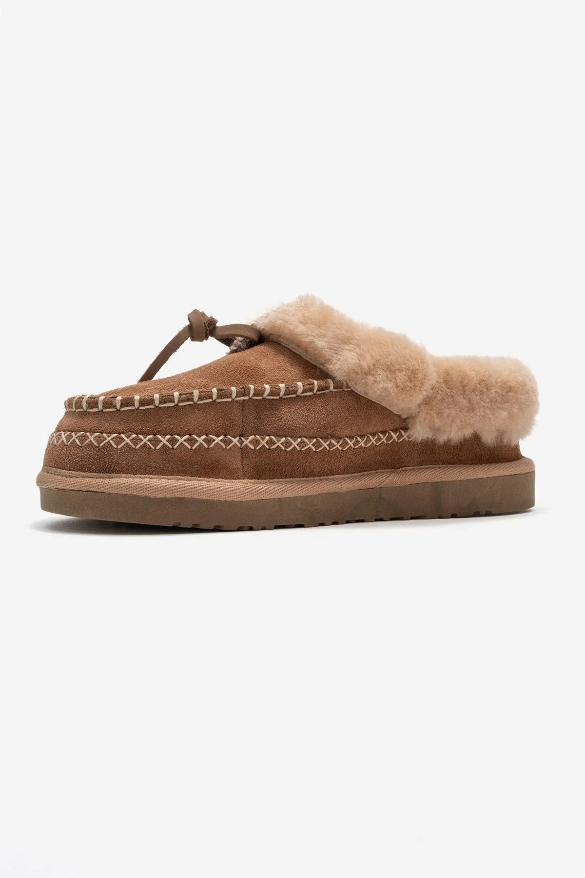 Noriel - Taupe Genuine Leather Moccasin Slipper (Women) - Image 4