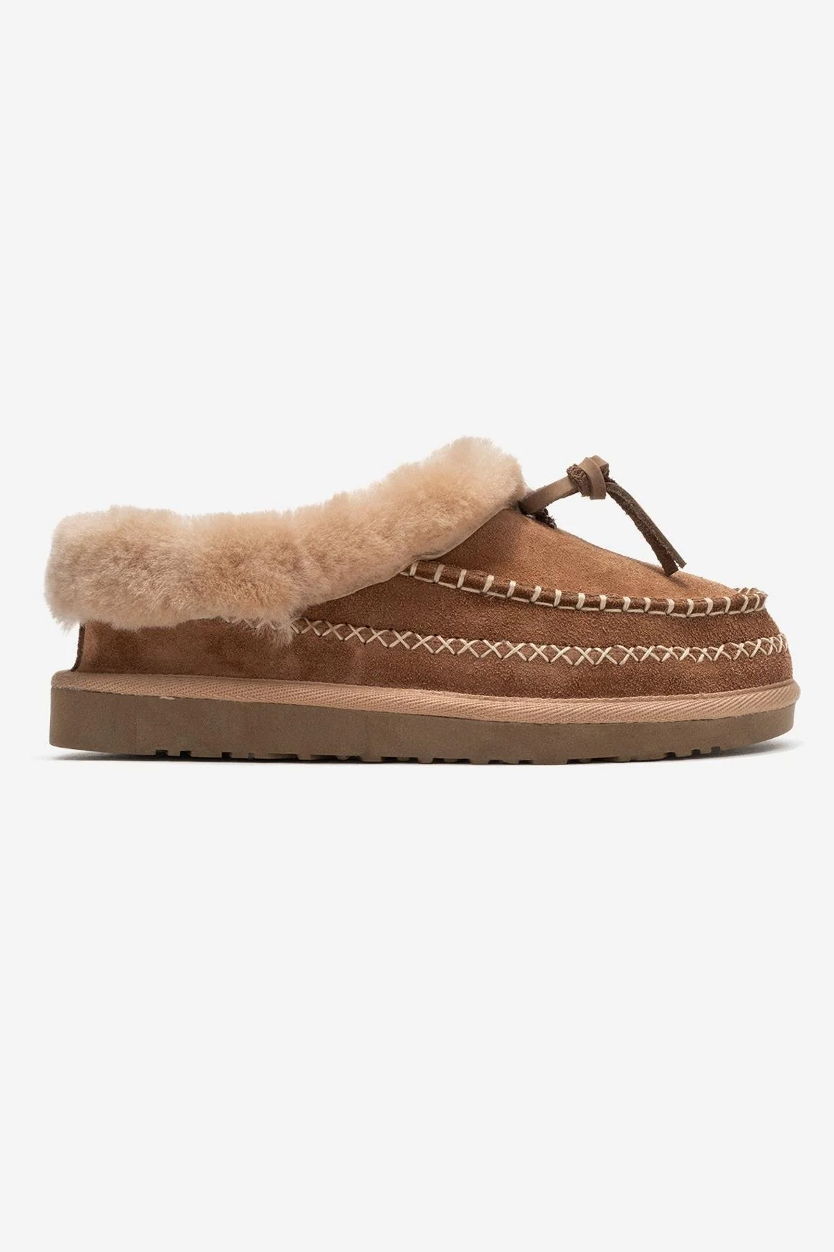 Noriel - Taupe Genuine Leather Moccasin Slipper (Women) - Image 6