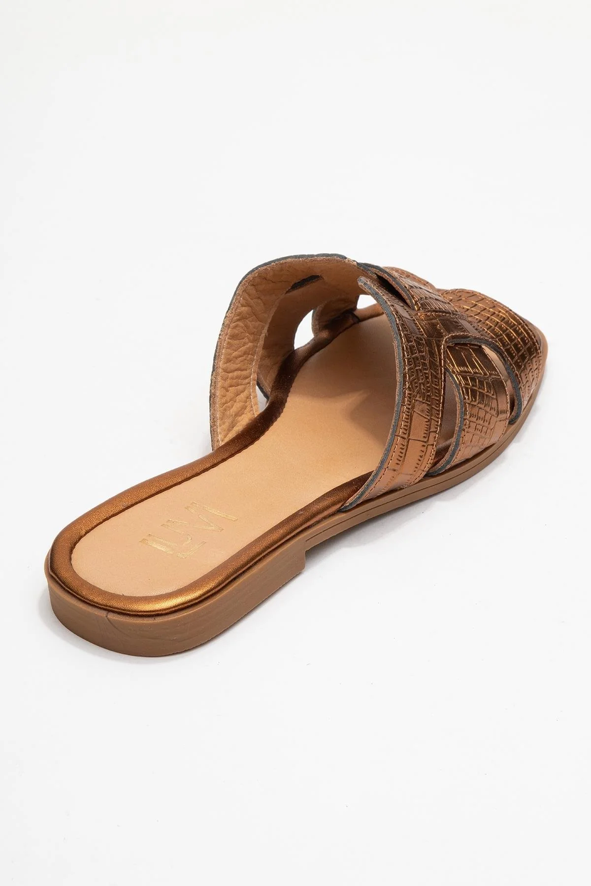 Notre - Bronze Leather Slide Sandal (Women) - Image 5