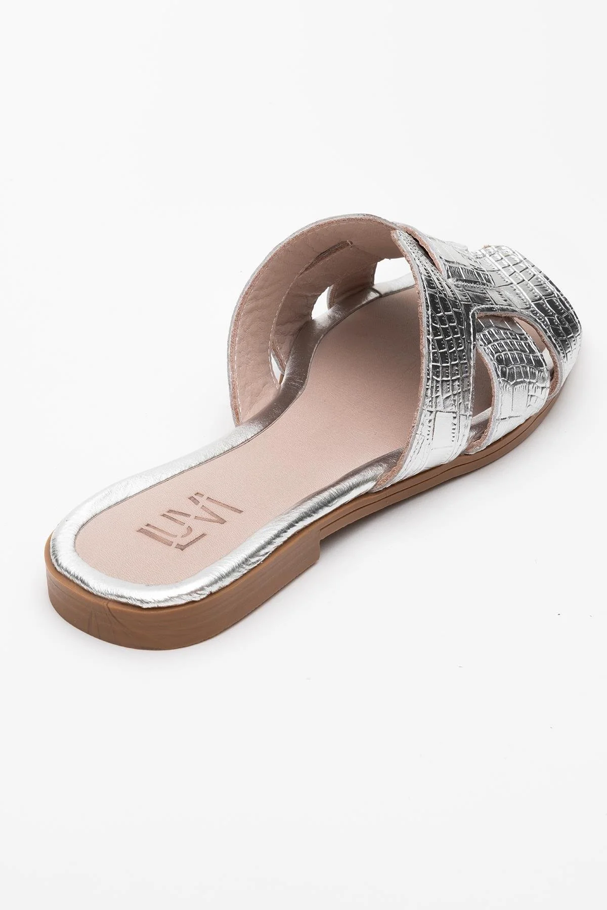 Notre - Silver Leather Slide Sandal (Women) - Image 5
