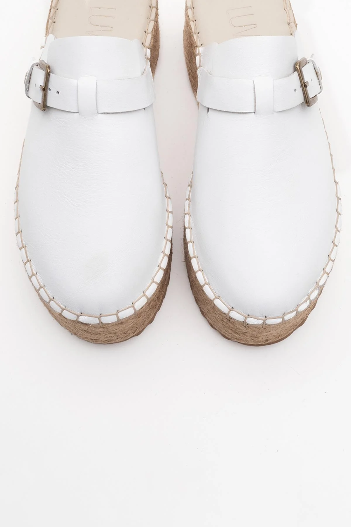 Novas - White Leather Platform Espadrille Mule (Women) - Image 2