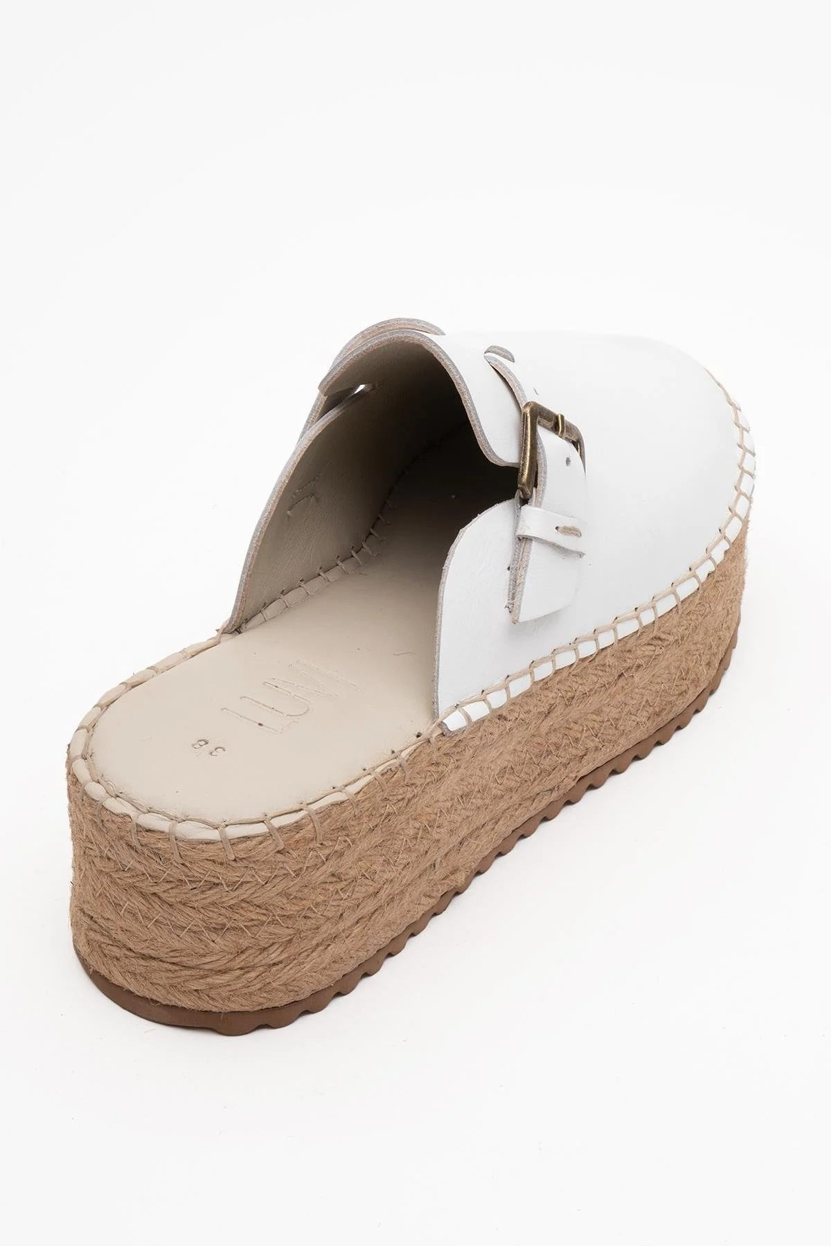 Novas - White Leather Platform Espadrille Mule (Women) - Image 4