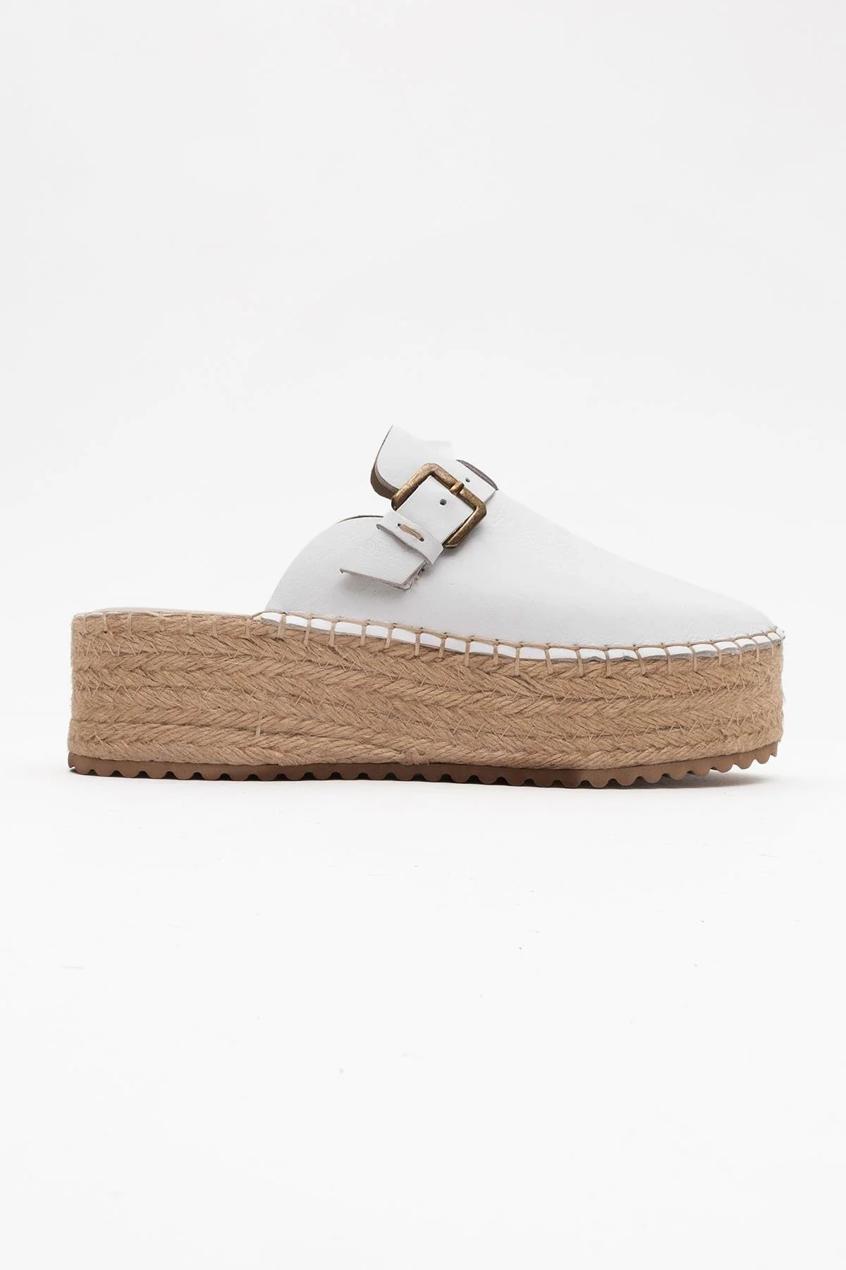 Novas - White Leather Platform Espadrille Mule (Women) - Image 5