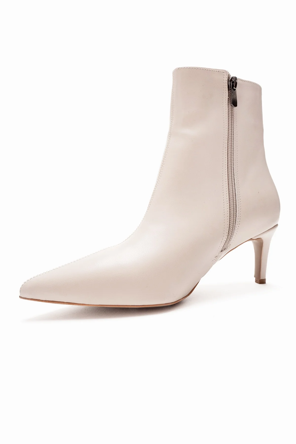 Noya - Beige Pointed Toe Slim Heel Boot (Women) - Image 6
