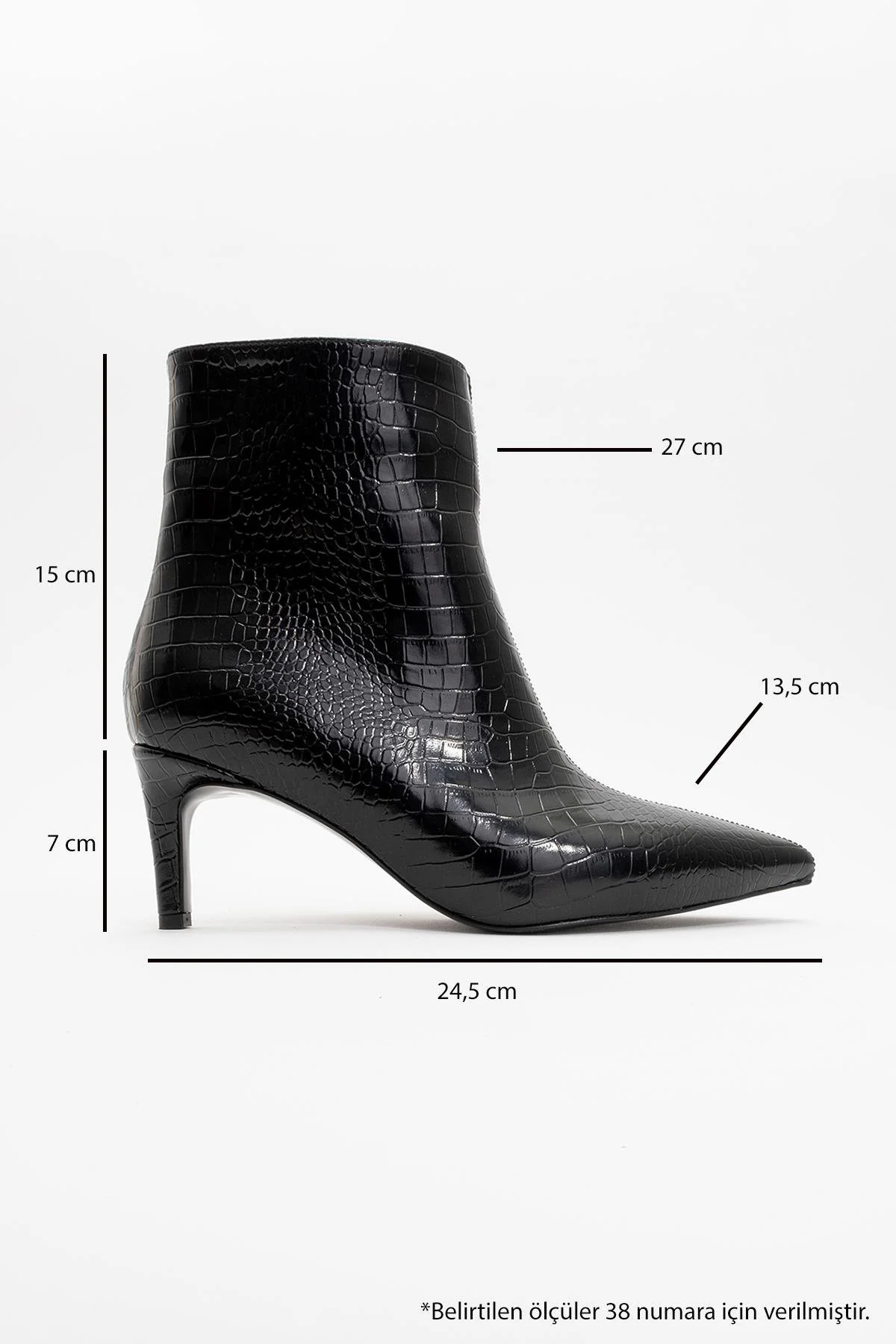 Noya Black Pattern Stiletto Boot (Women) - Image 5