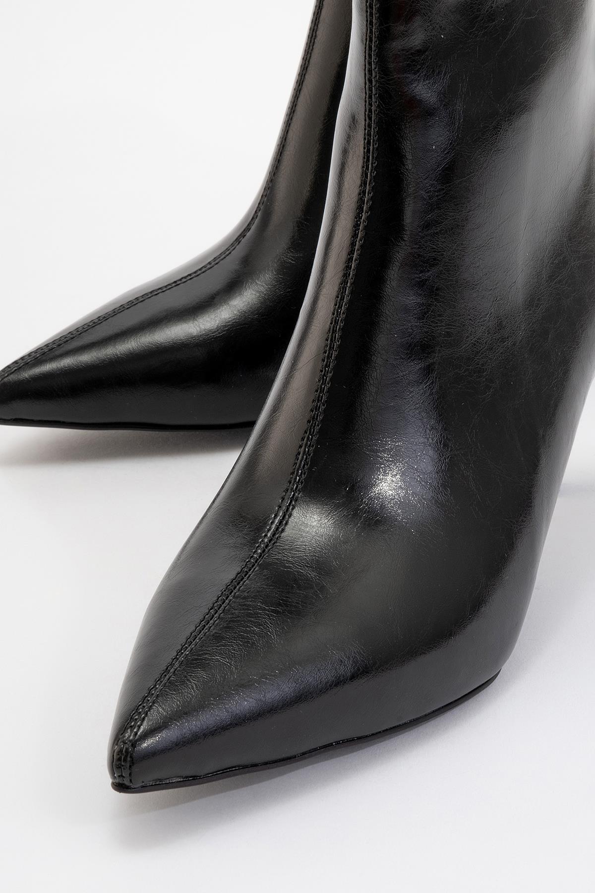 Noya - Black Pointed Toe Slim Heel Boot (Women) - Image 3