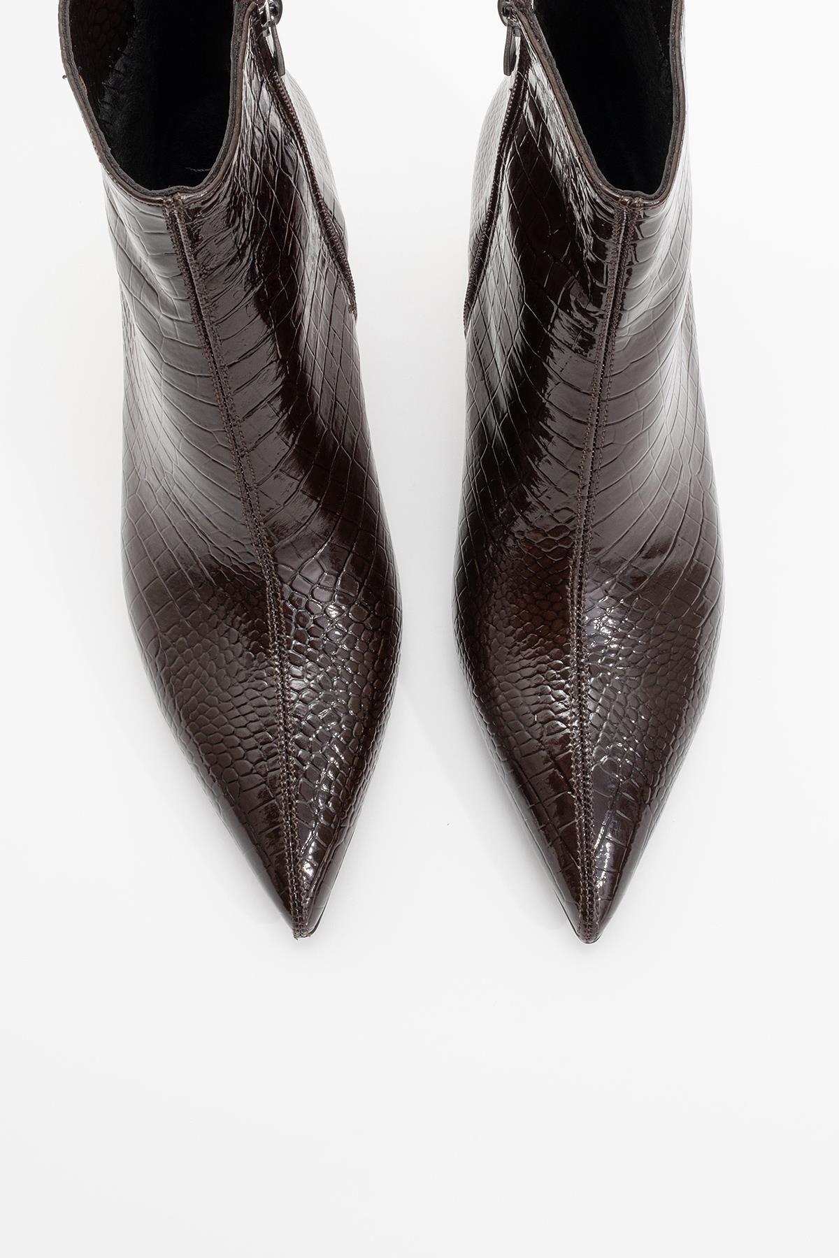 Noya Brown Pattern Stiletto Boot (Women) - Image 2