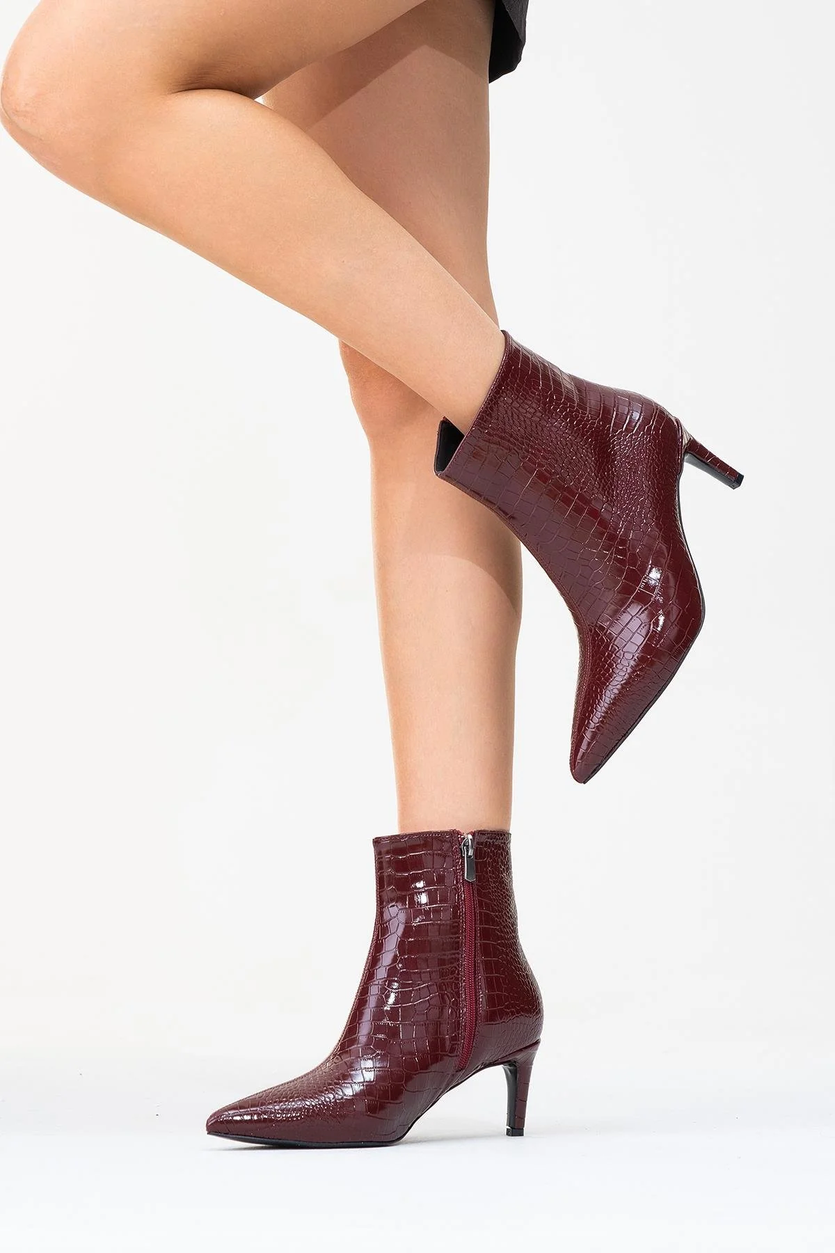 Noya Burgundy Pattern Stiletto Boot (Women) - Image 6