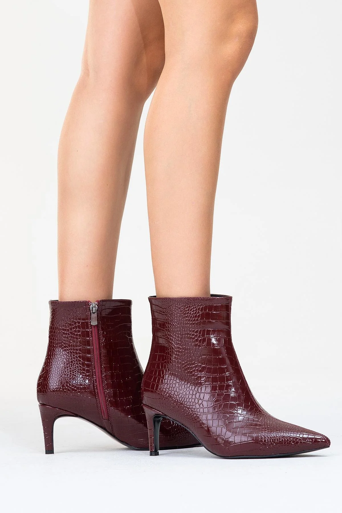 Noya Burgundy Pattern Stiletto Boot (Women) - Image 8