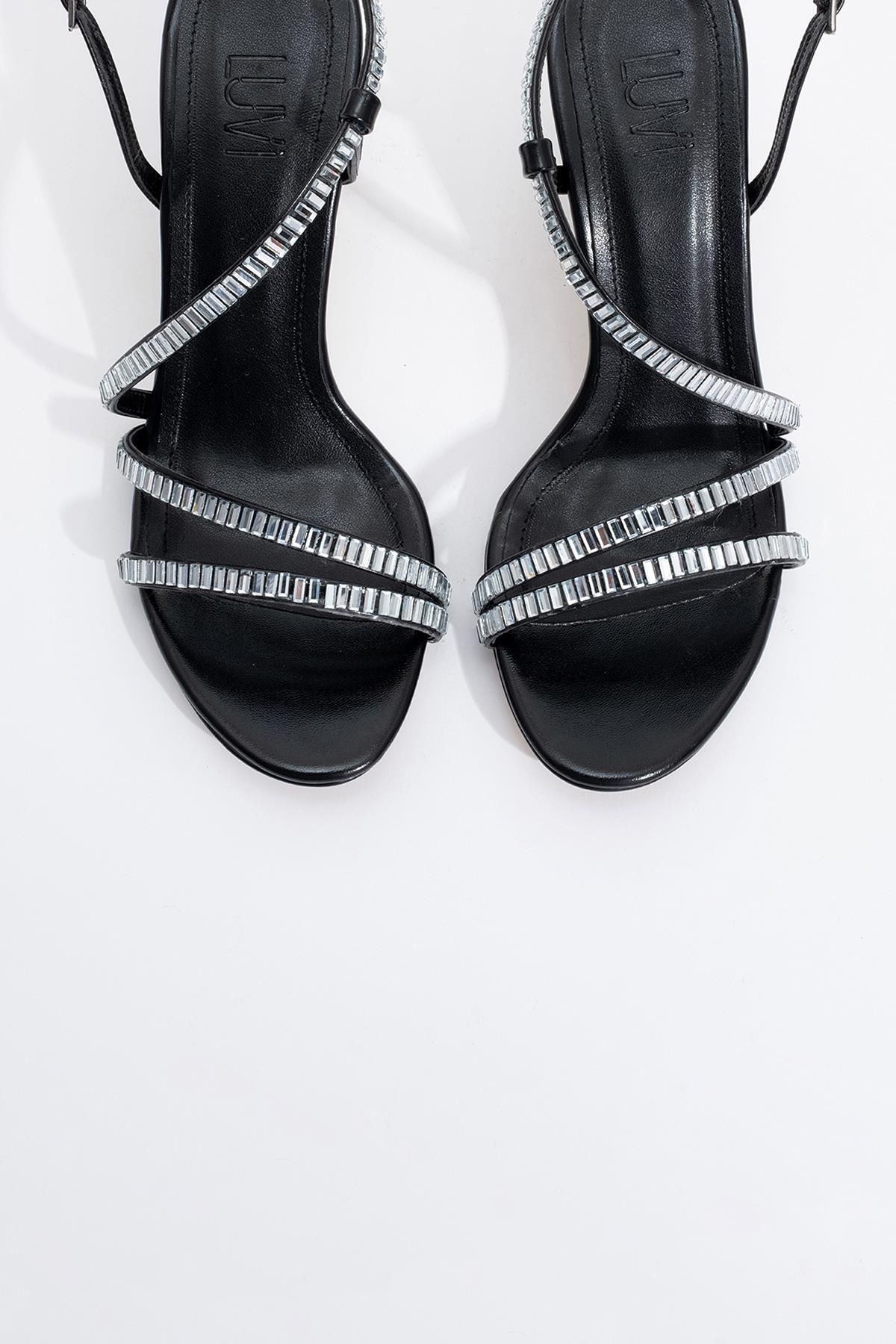 Nuevo - Black Jeweled High-Heel Dress Shoe (Women) - Image 5