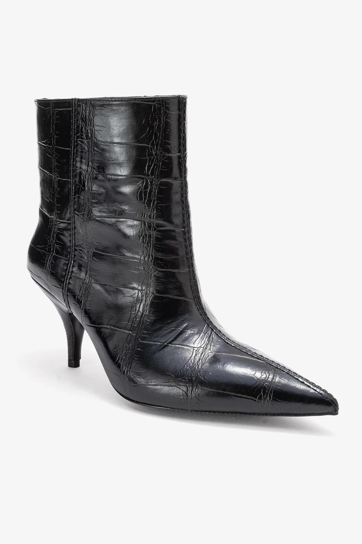 Brivelle - Black Printed Pointed Toe Heeled Boot (Women) - Image 3
