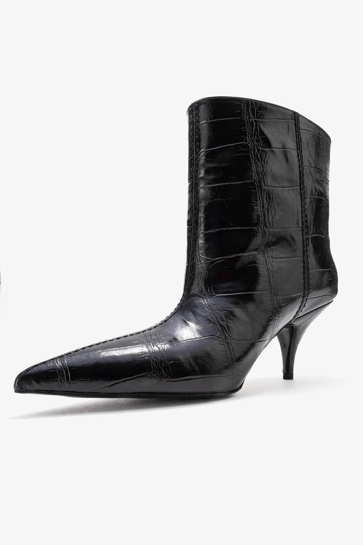 Brivelle - Black Printed Pointed Toe Heeled Boot (Women) - Image 4