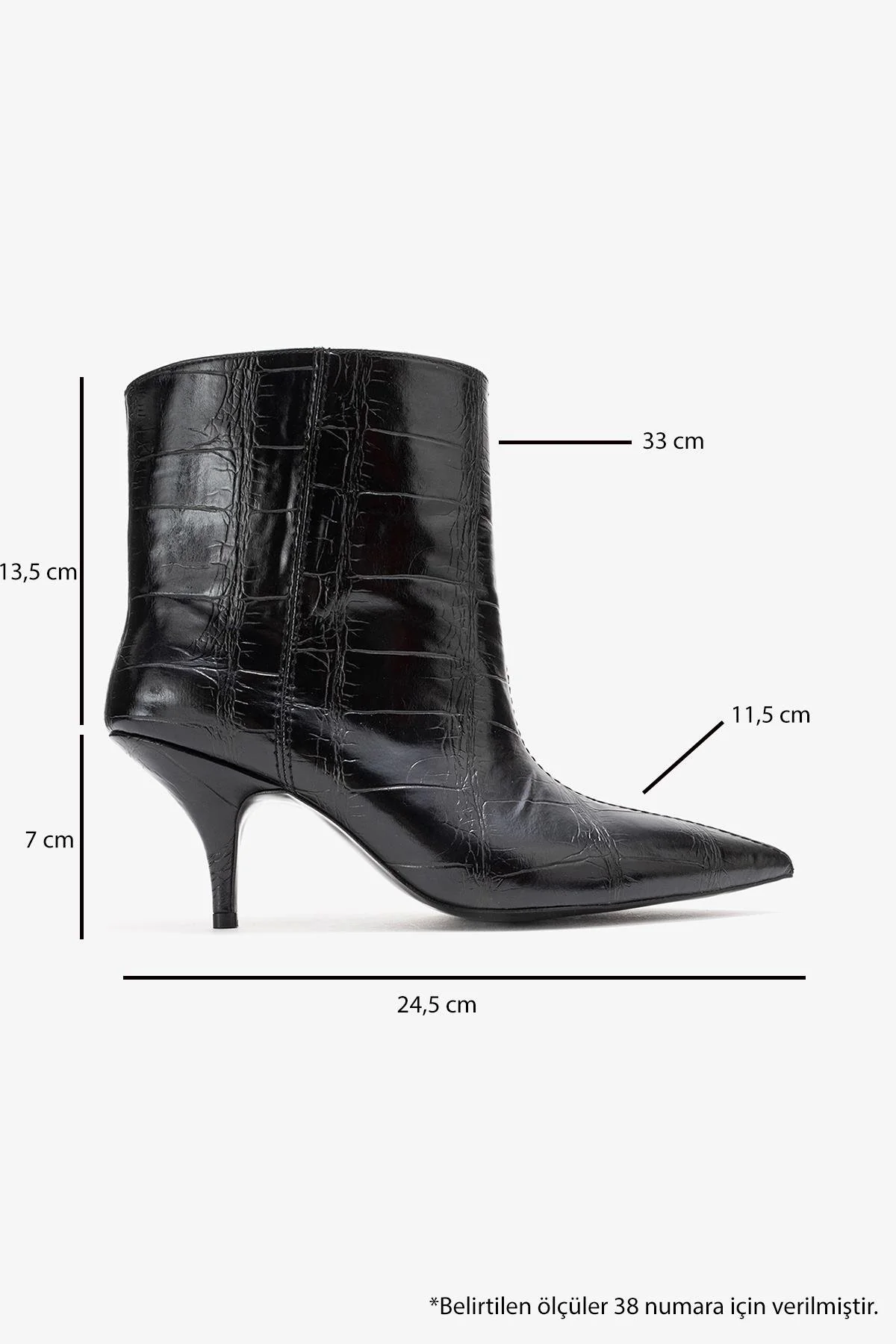 Brivelle - Black Printed Pointed Toe Heeled Boot (Women) - Image 6