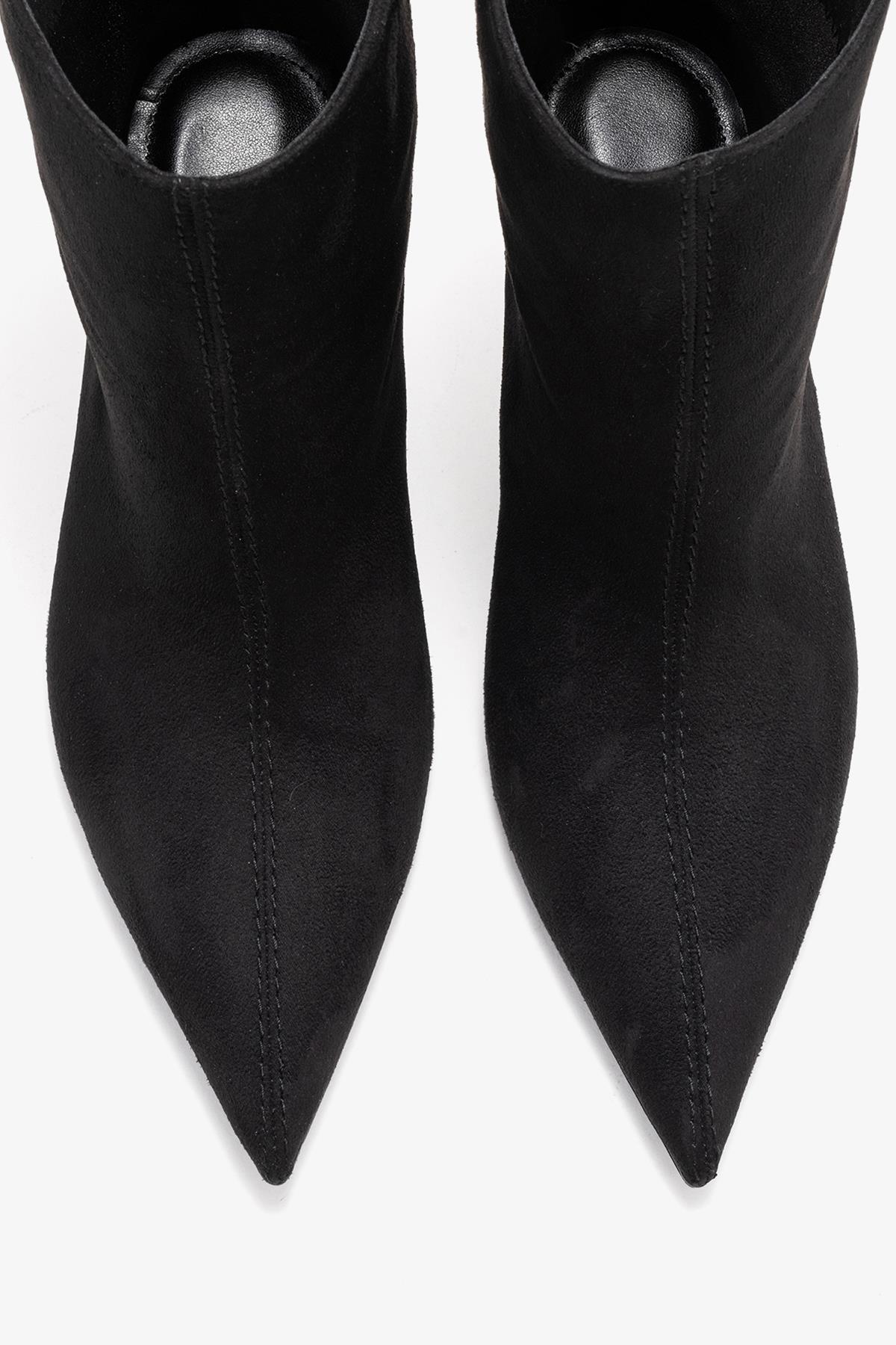 Brivelle - Black Suede Pointed Toe Heeled Boot (Women) - Image 2