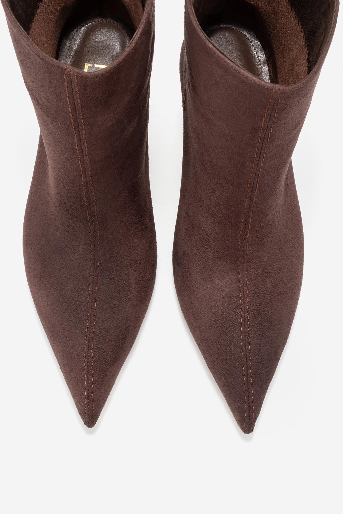 Brivelle - Brown Kitten Heel Pointed Toe Boot (Women) - Image 2