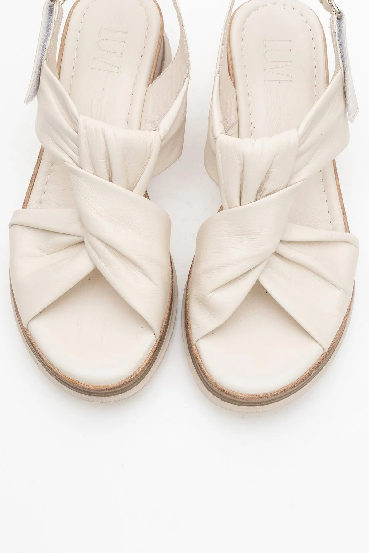Oara - Beige Leather Sandal (Women) - Image 2