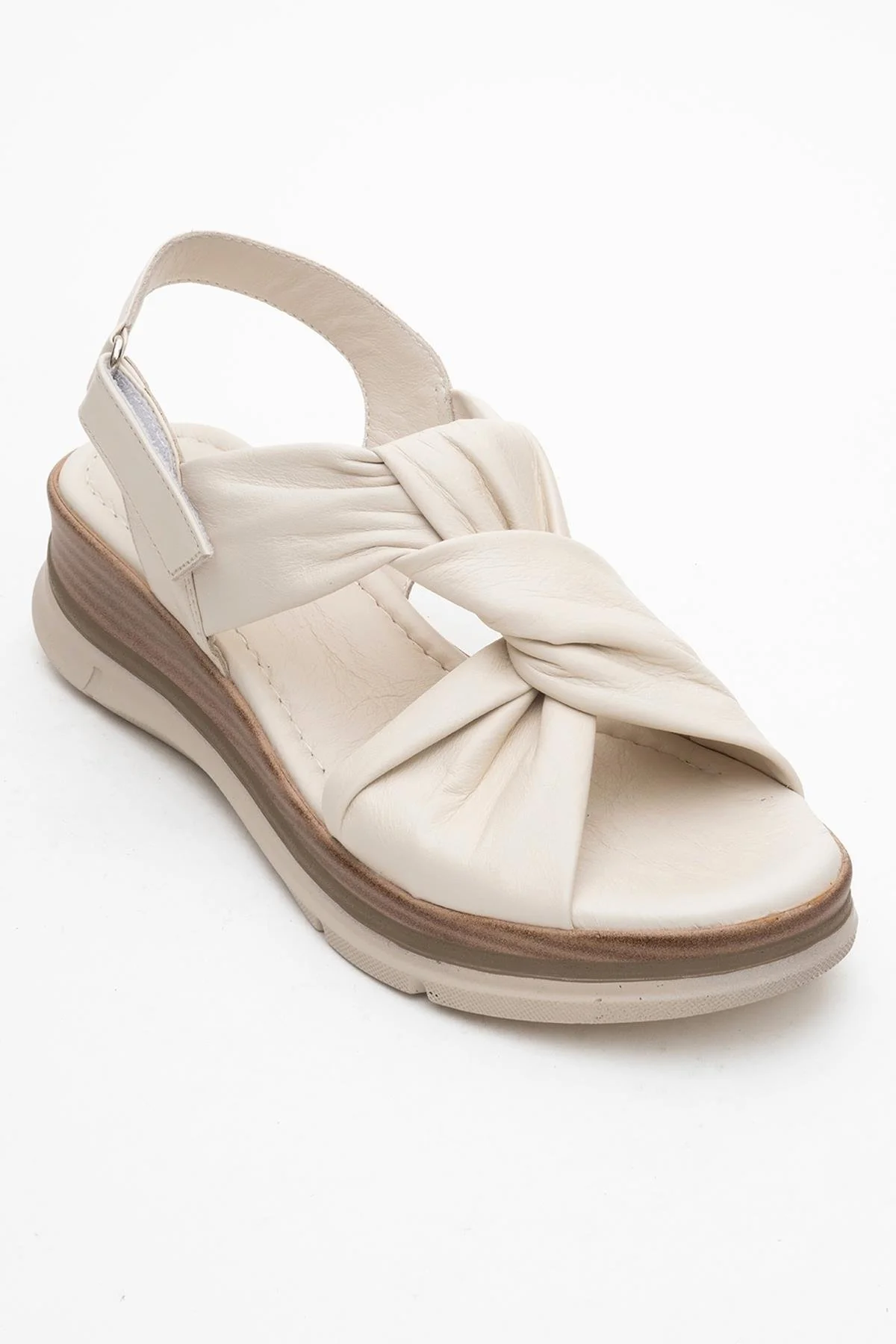 Oara - Beige Leather Sandal (Women) - Image 3