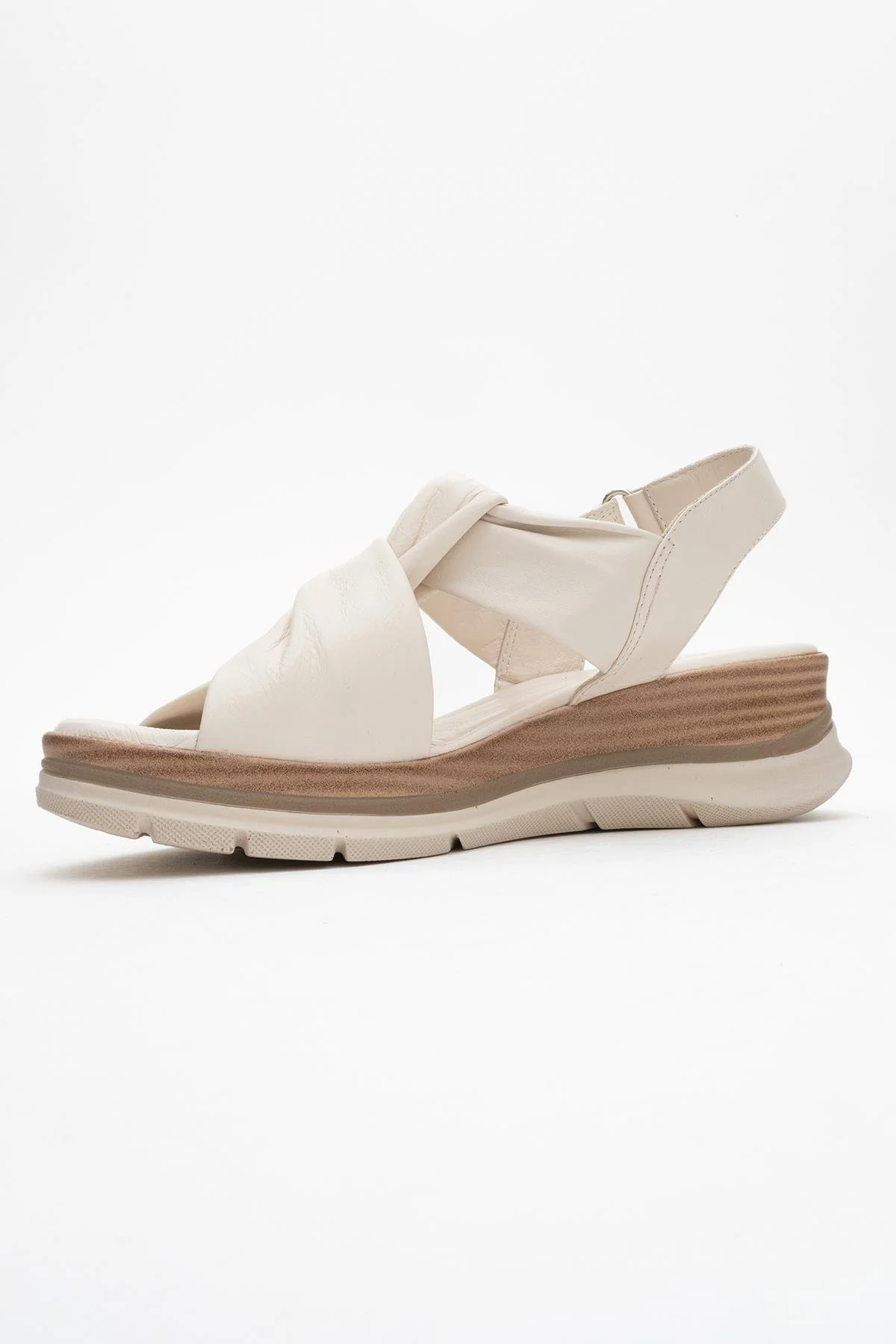 Oara - Beige Leather Sandal (Women) - Image 4