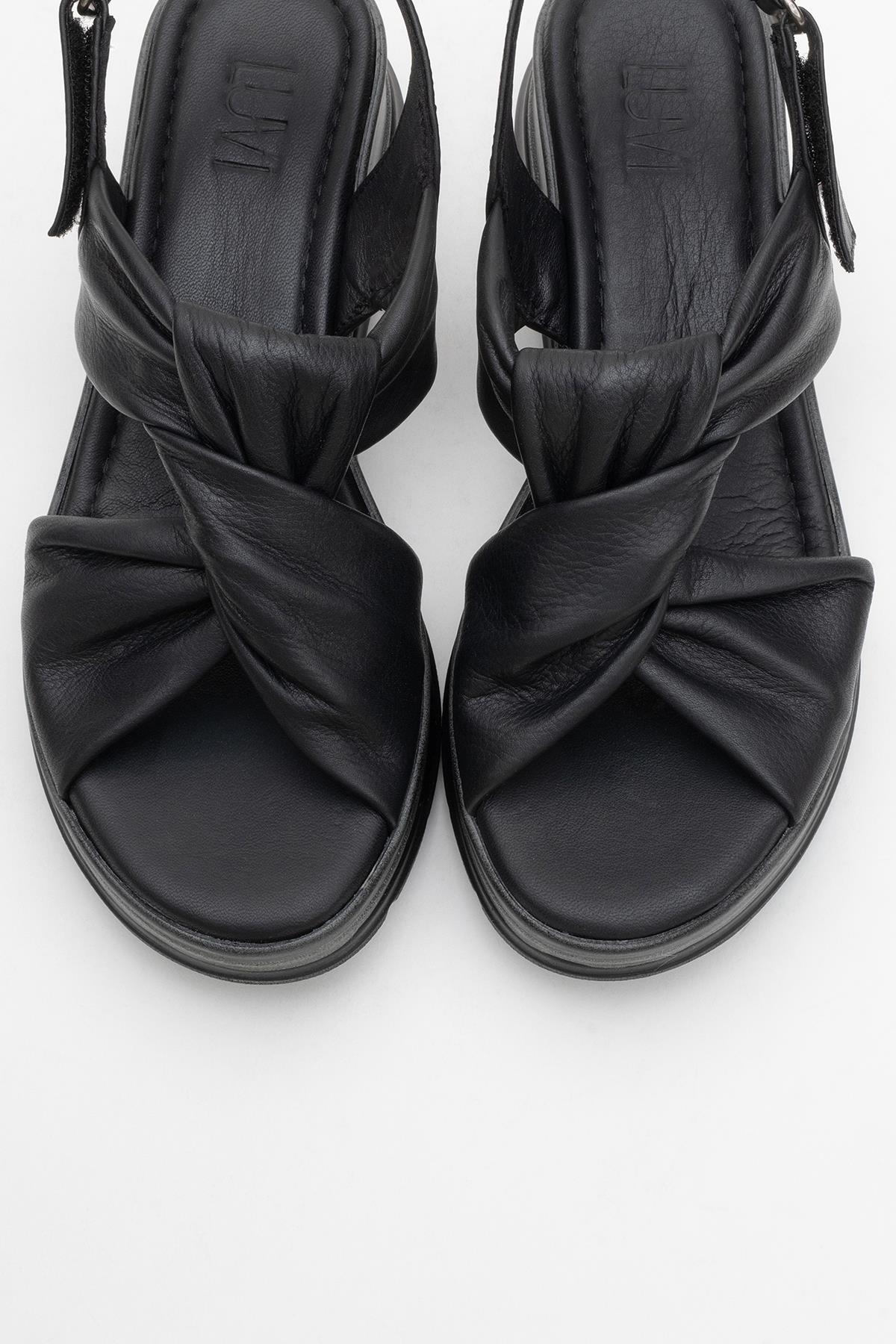 Oara - Black Leather Sandal (Women) - Image 2