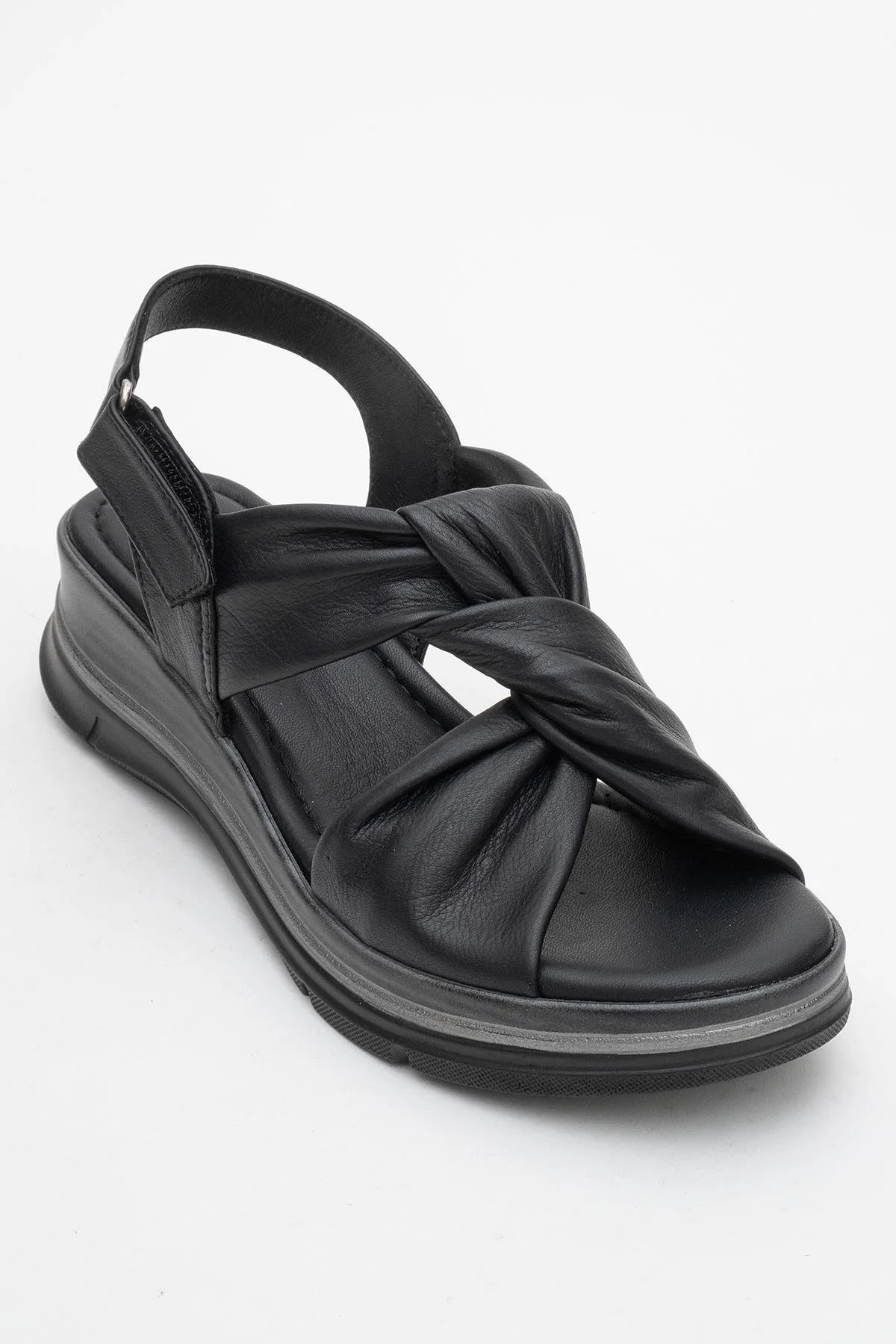 Oara - Black Leather Sandal (Women) - Image 3