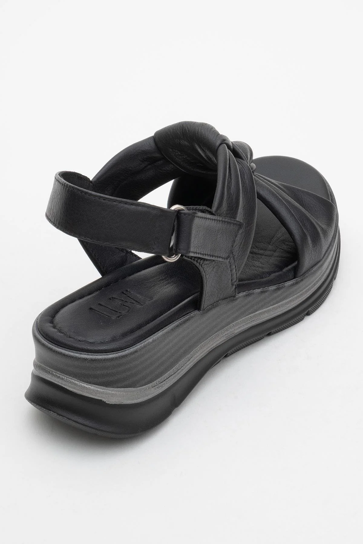 Oara - Black Leather Sandal (Women) - Image 5