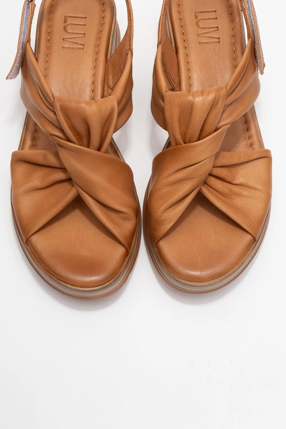 Oara - Cognac Brown Leather Sandal (Women) - Image 2