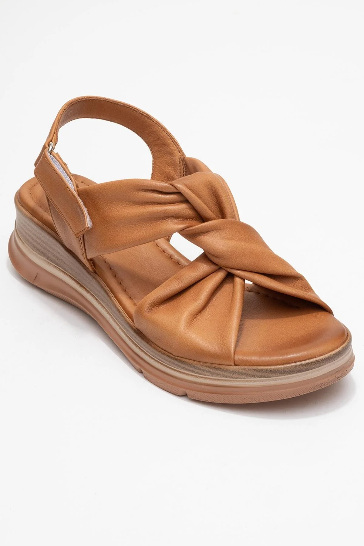 Oara - Cognac Brown Leather Sandal (Women) - Image 3