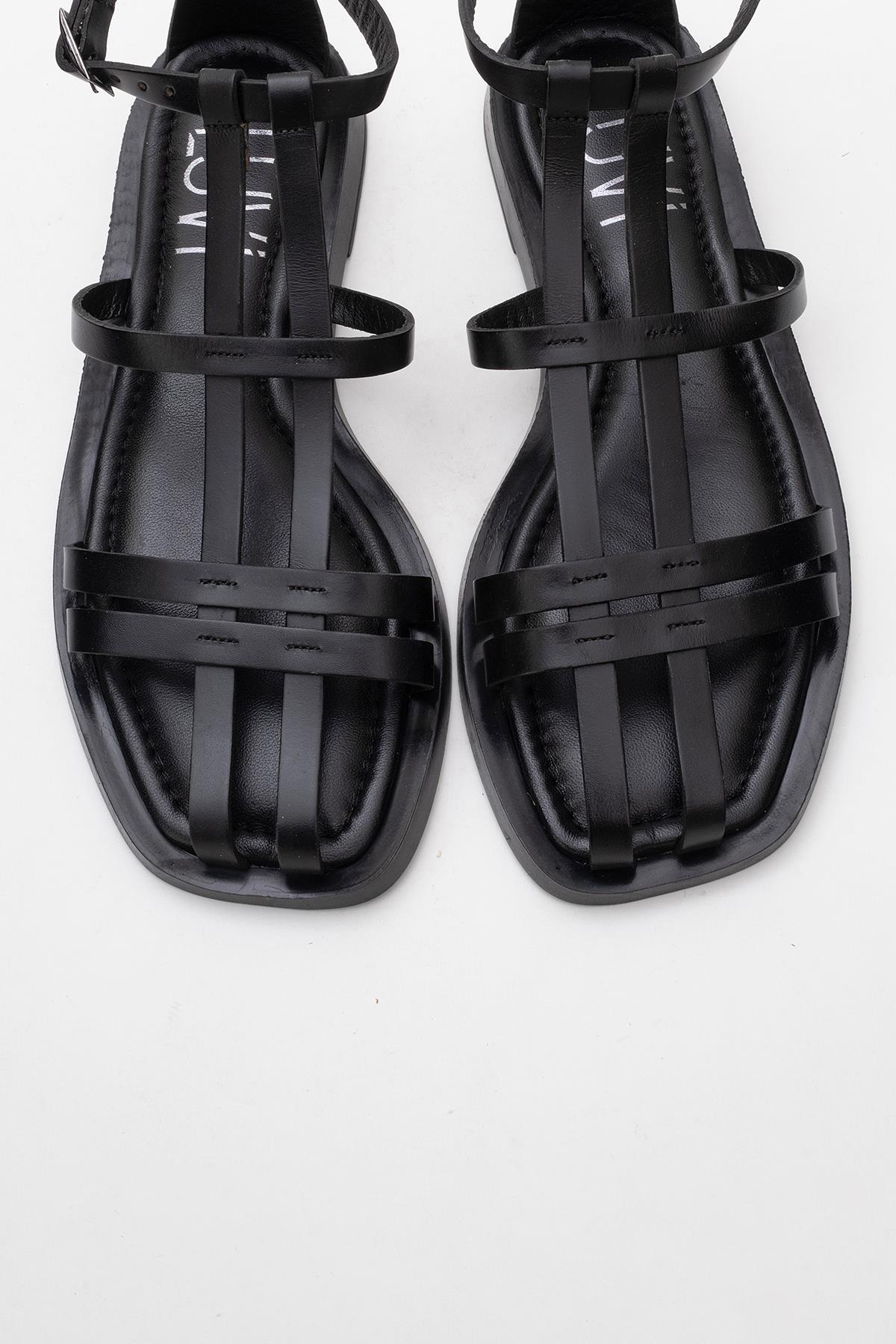 Odeil - Black Leather Sandal (Women) - Image 2