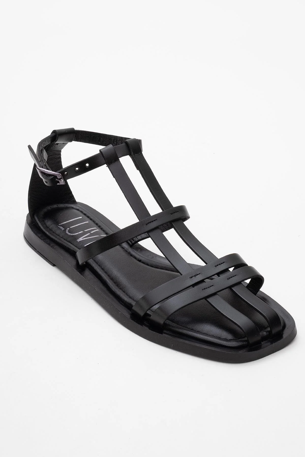 Odeil - Black Leather Sandal (Women) - Image 3
