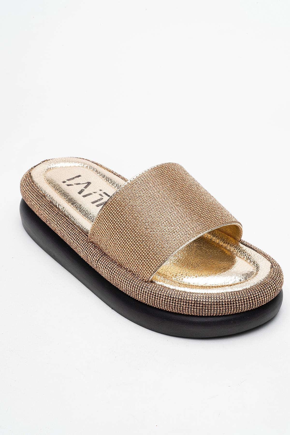 Oeste Gold Rhinestone Platform Slide (Women) - Image 3