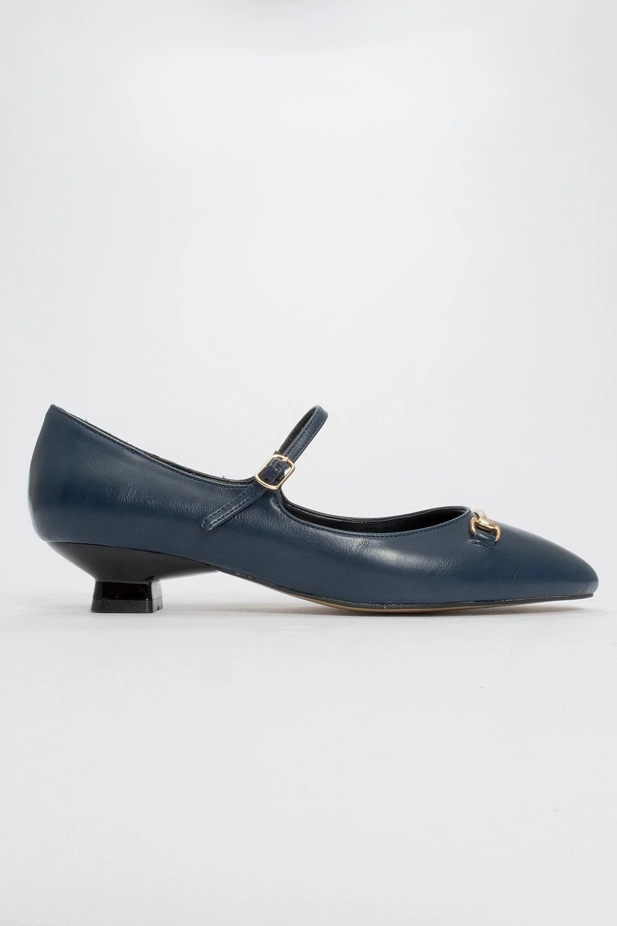 Ojen - Navy Low Heel Shoe (Women) - Image 4