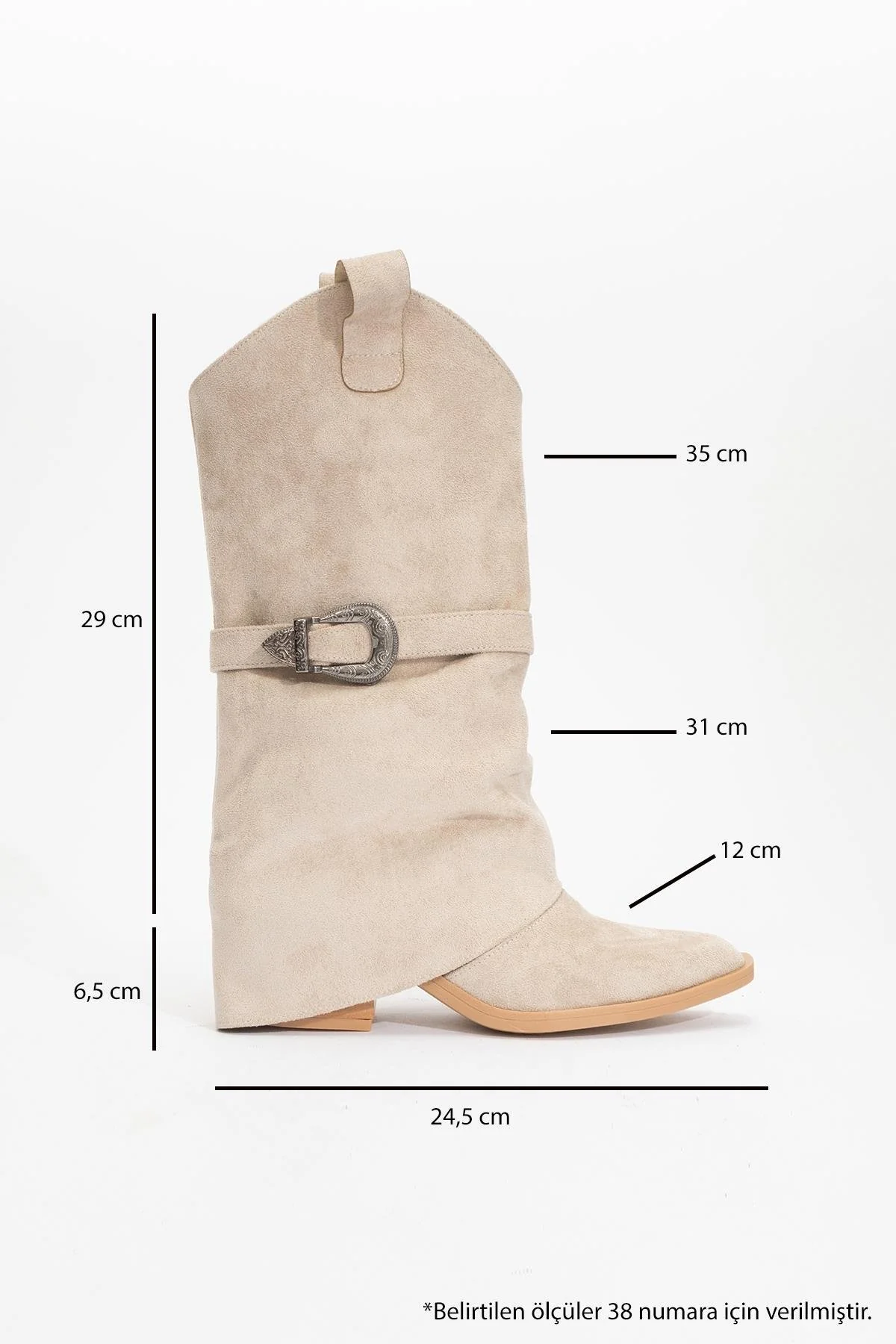 Okus - Beige Buckle Block Heel Ankle Boot (Women) - Image 4