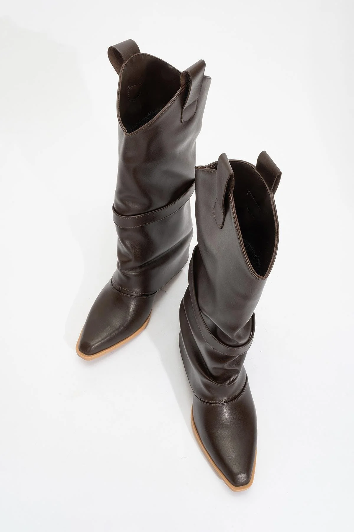Okus - Brown Buckled Block Heel Ankle Boot (Women) - Image 2
