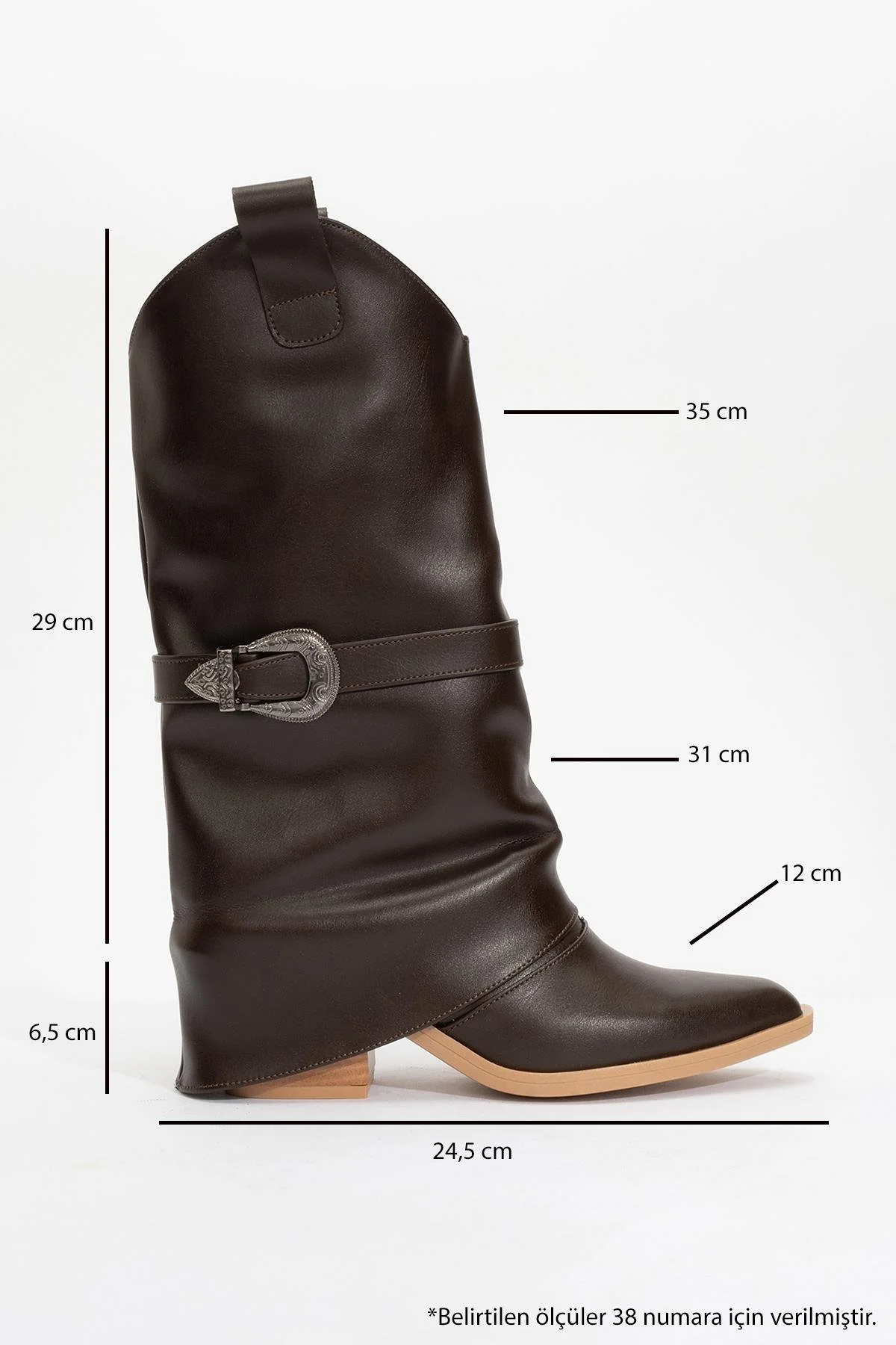 Okus - Brown Buckled Block Heel Ankle Boot (Women) - Image 4