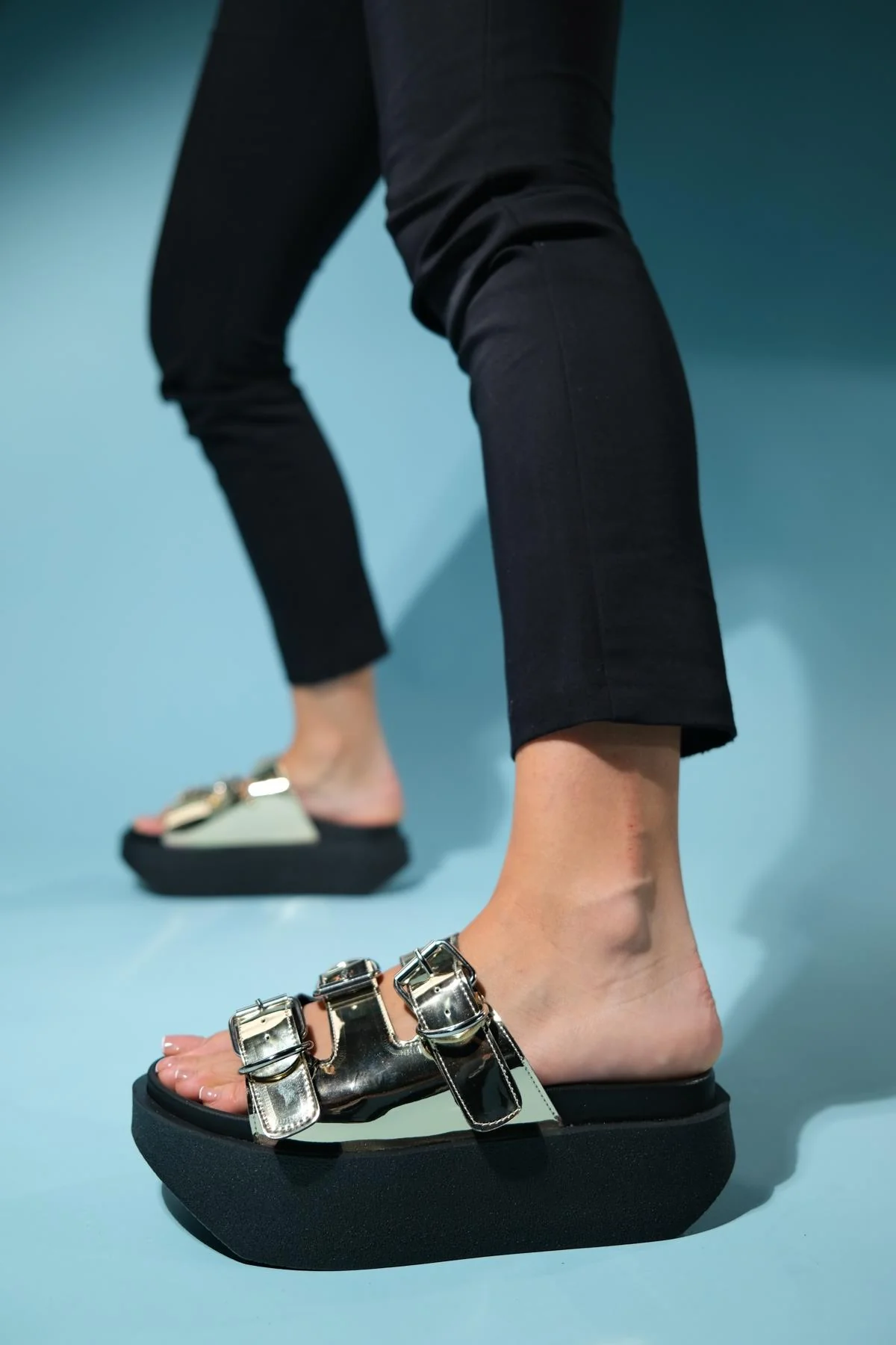 Olava - Gold Buckle Thick-Soled Slide (Women) - Image 5