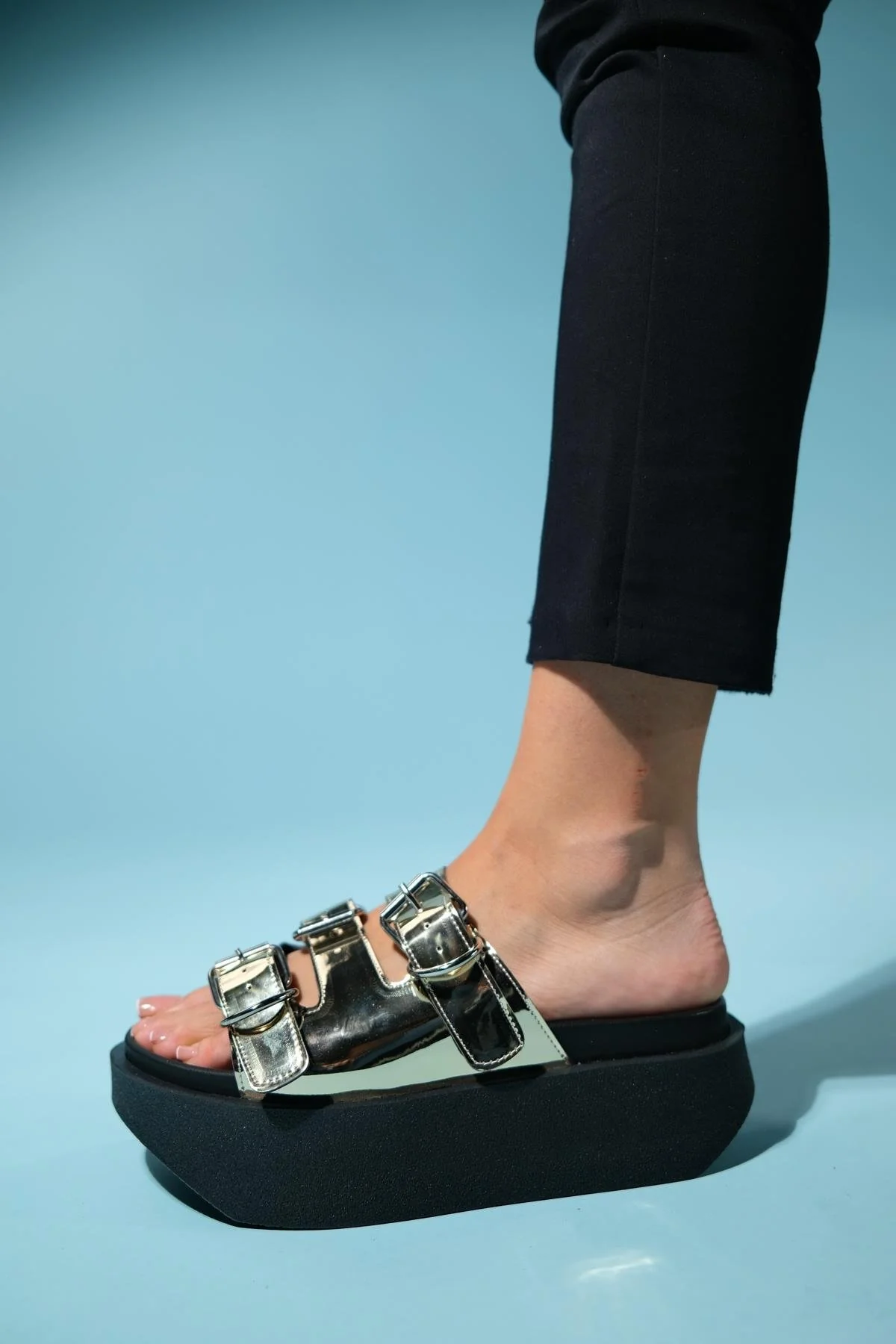 Olava - Gold Buckle Thick-Soled Slide (Women) - Image 6
