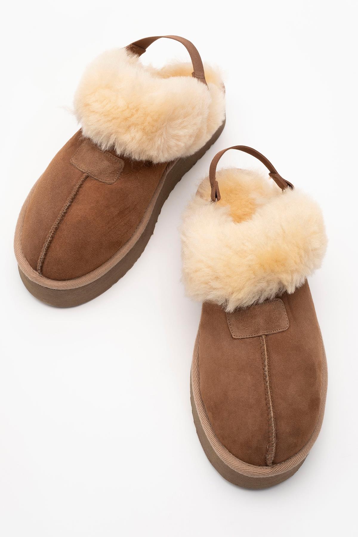 Olessa - Cognac Genuine Leather Fur-Lined Slipper (Women) - Image 5