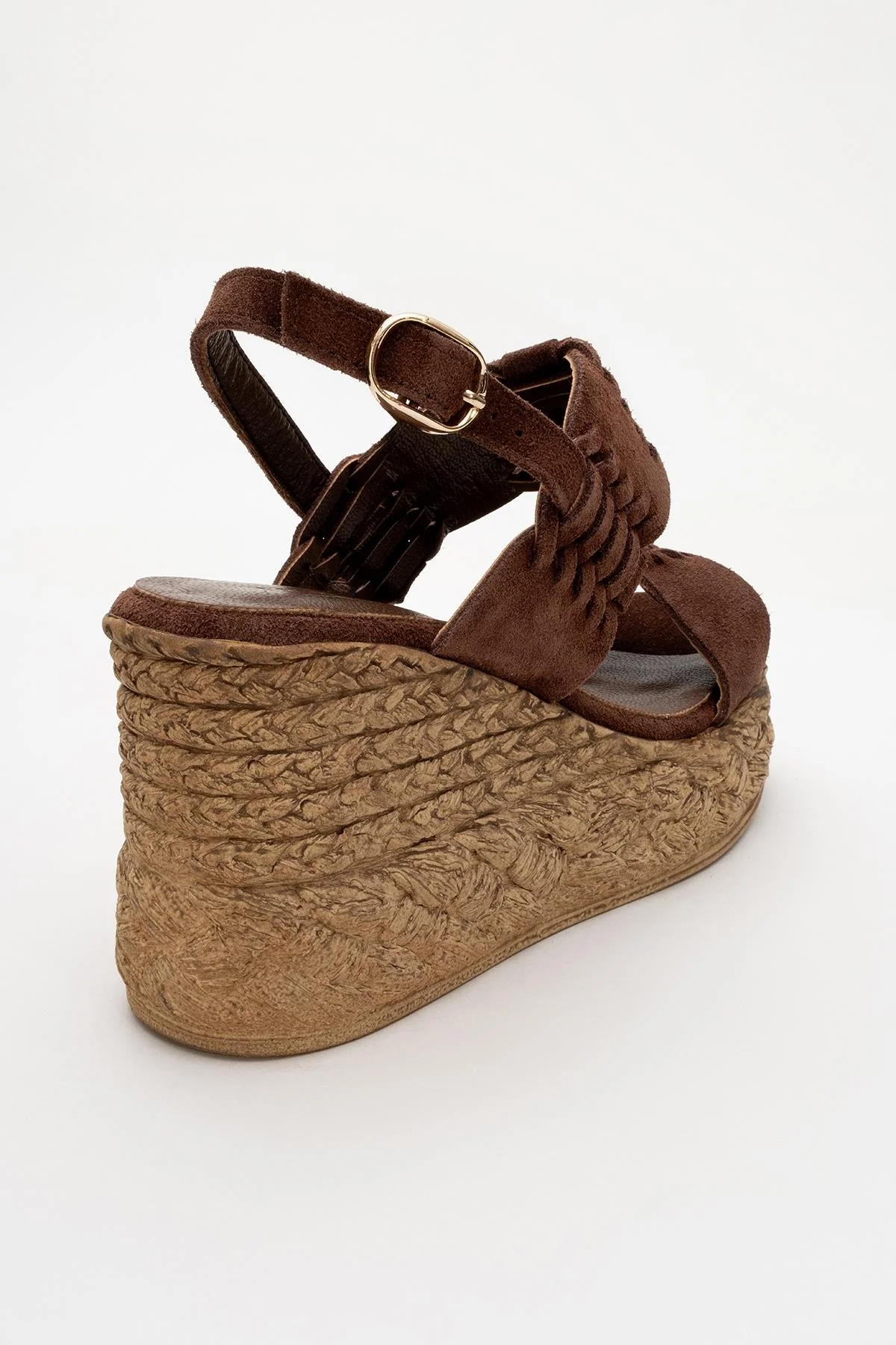 Olien - Brown Suede Leather Platform Espadrilles (Women) - Image 4