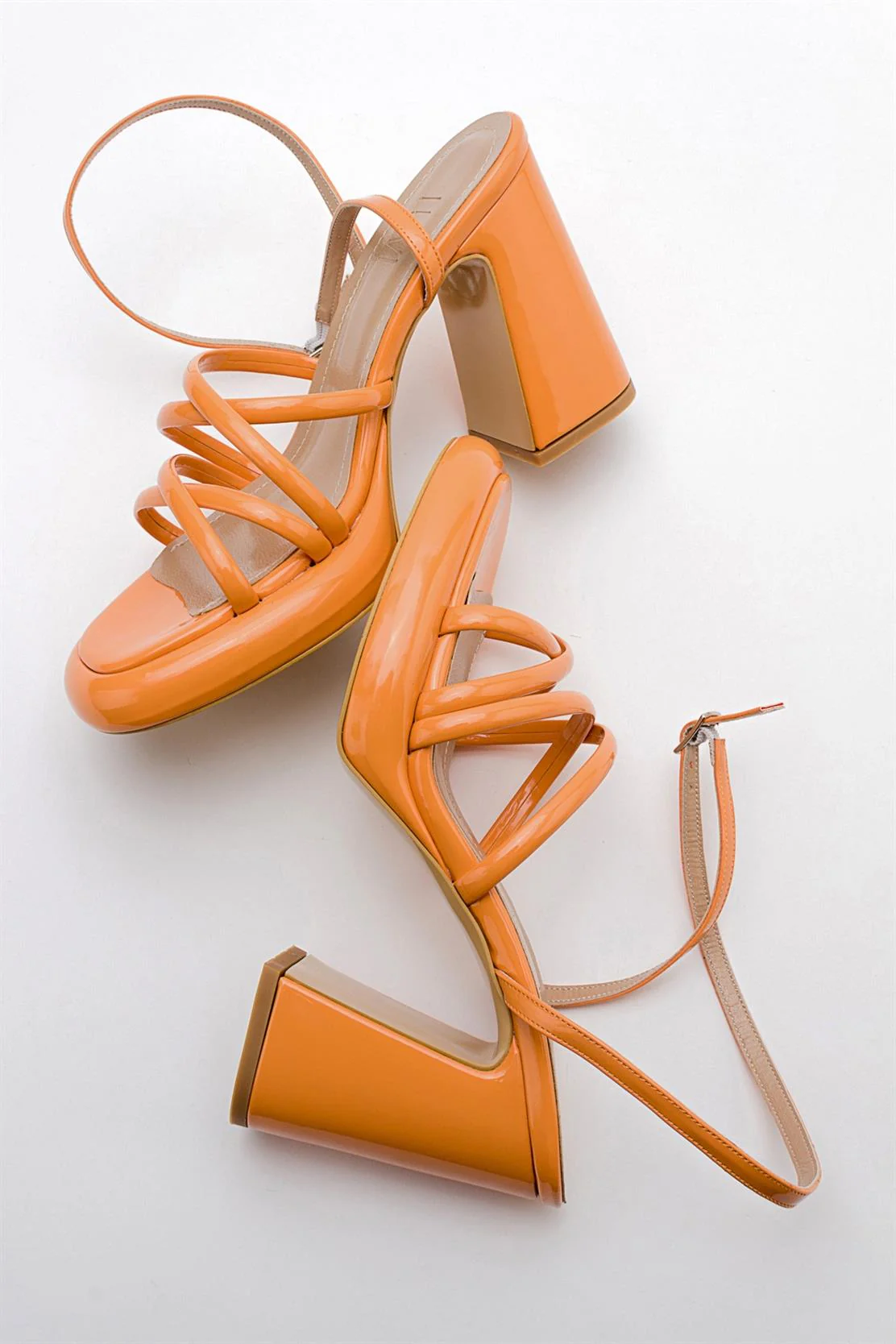 Oppe - Orange Patent Platform High-Heel Shoe (Women) - Image 6