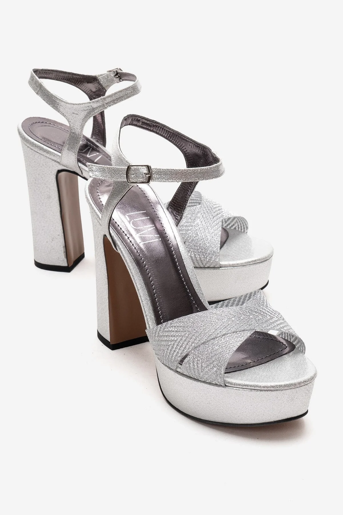 ORELION - Silver Platform Heel Evening Shoe (Women)
