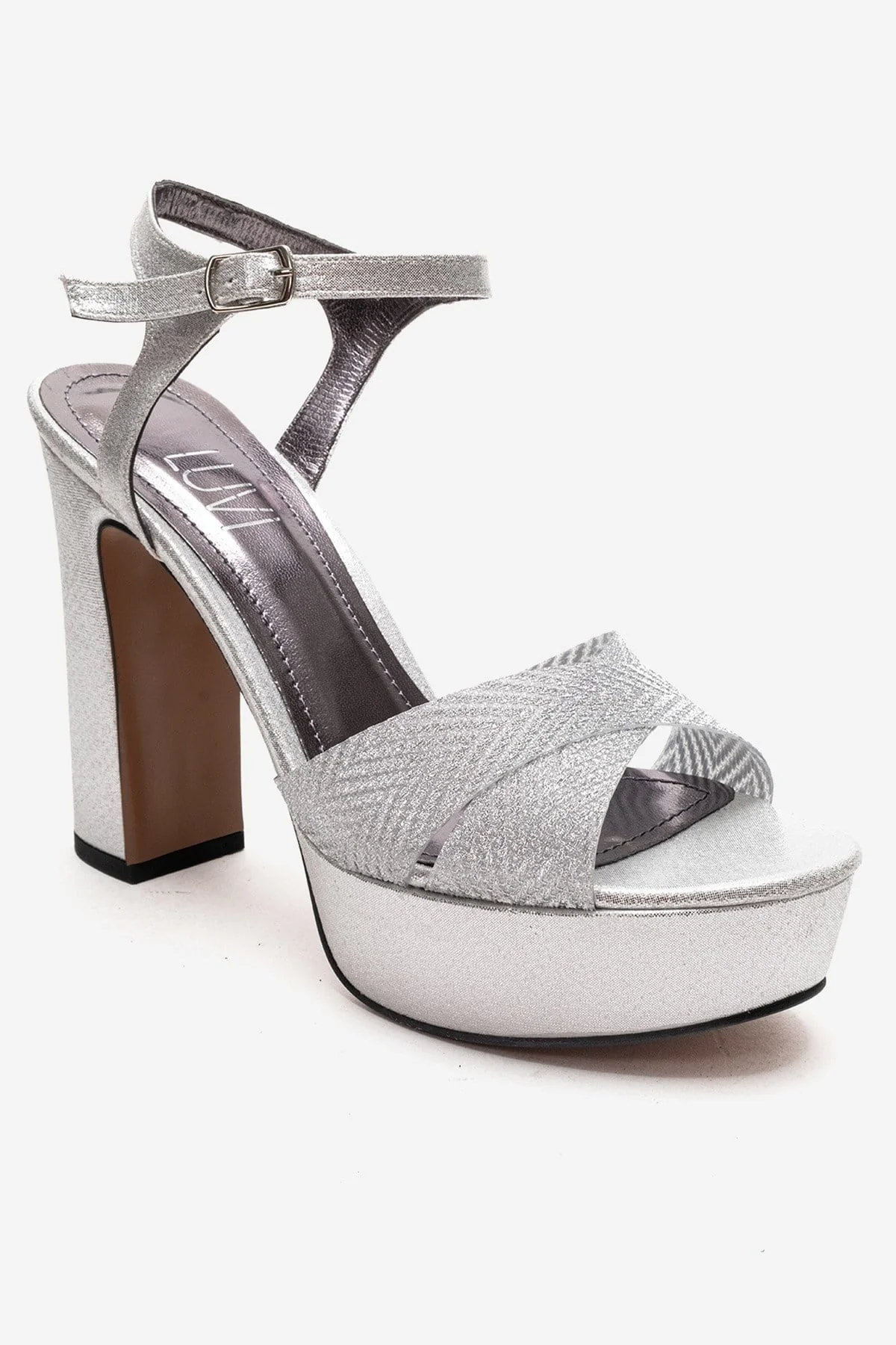 ORELION - Silver Platform Heel Evening Shoe (Women) - Image 3