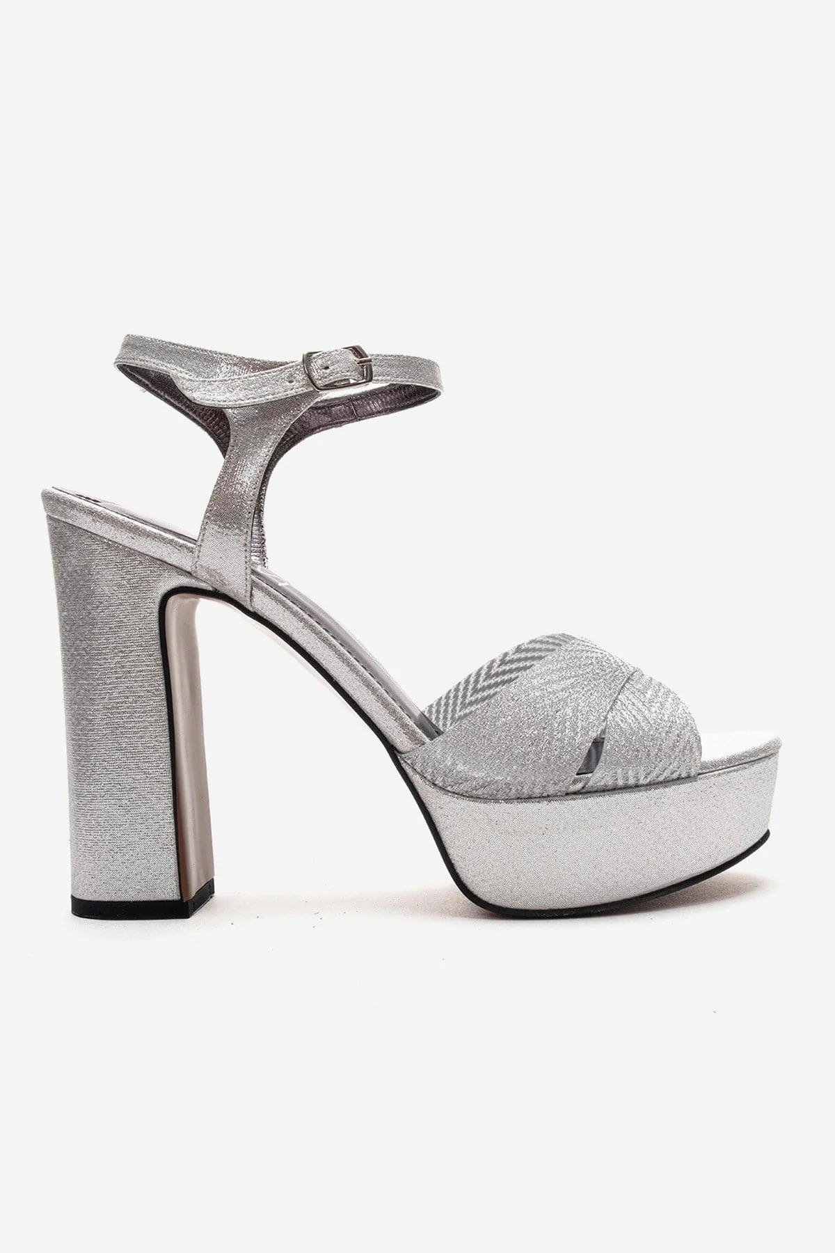 ORELION - Silver Platform Heel Evening Shoe (Women) - Image 4