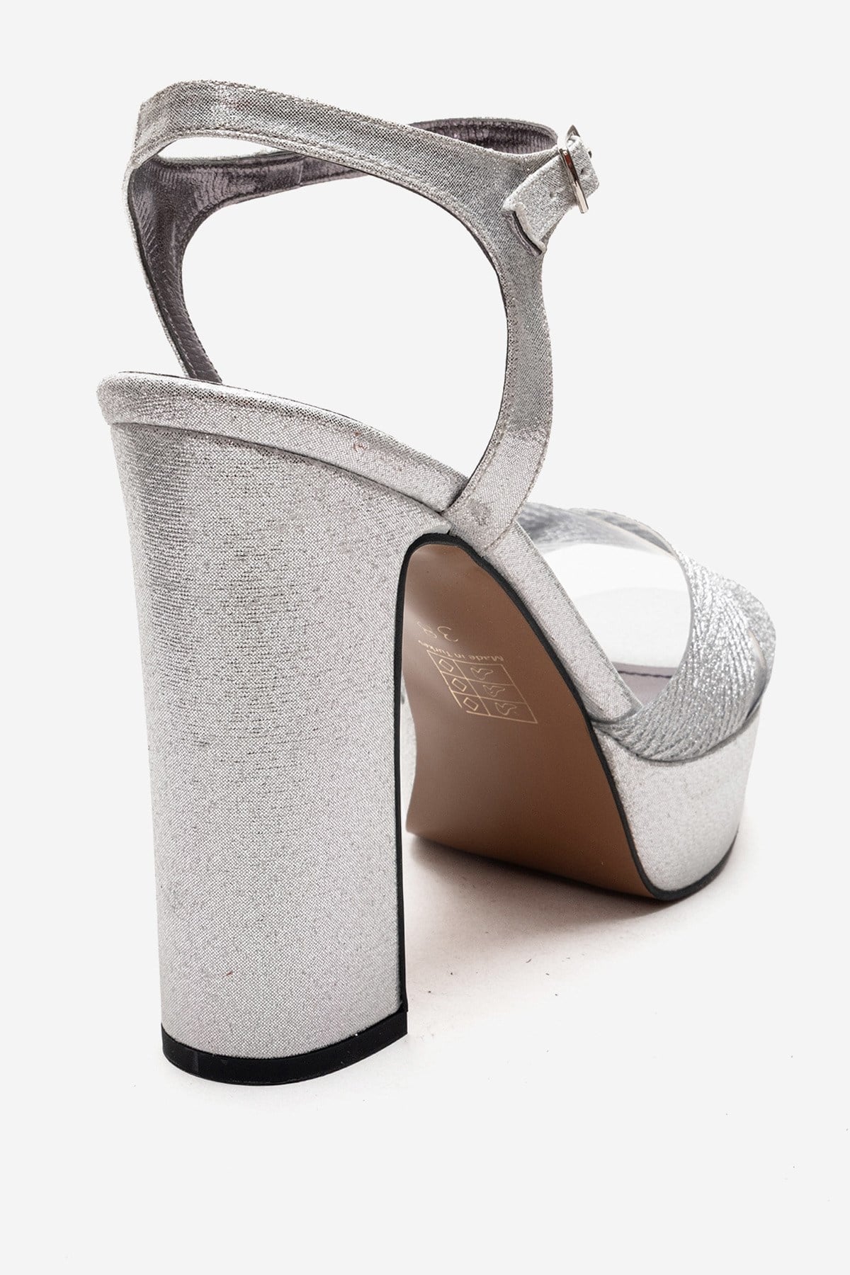 ORELION - Silver Platform Heel Evening Shoe (Women) - Image 5