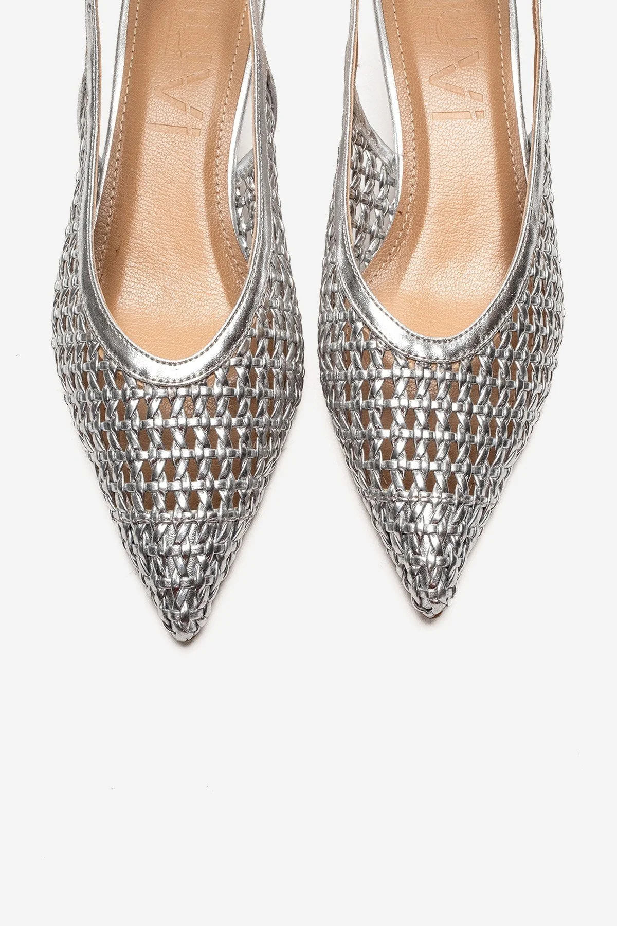 Orelis - Genuine Leather Silver Kitten Heel (Women) - Image 2