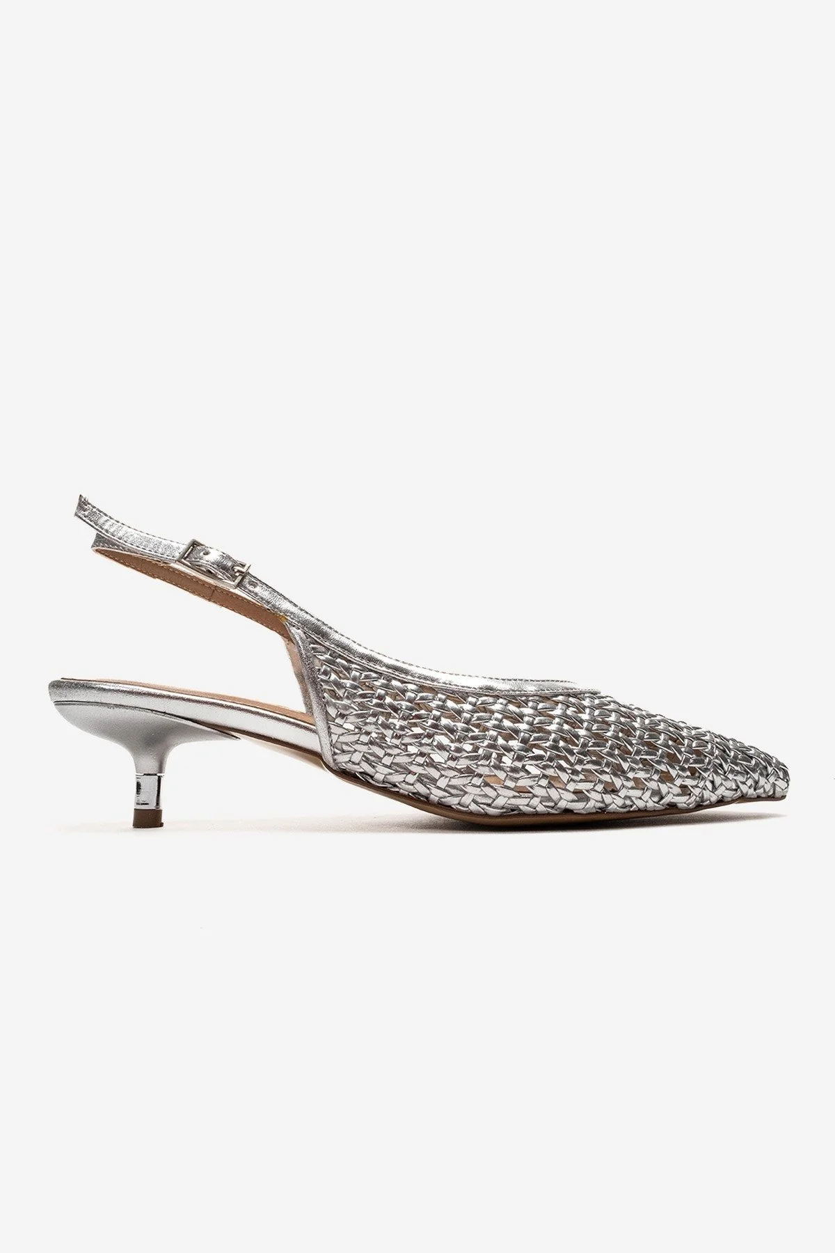 Orelis - Genuine Leather Silver Kitten Heel (Women) - Image 4