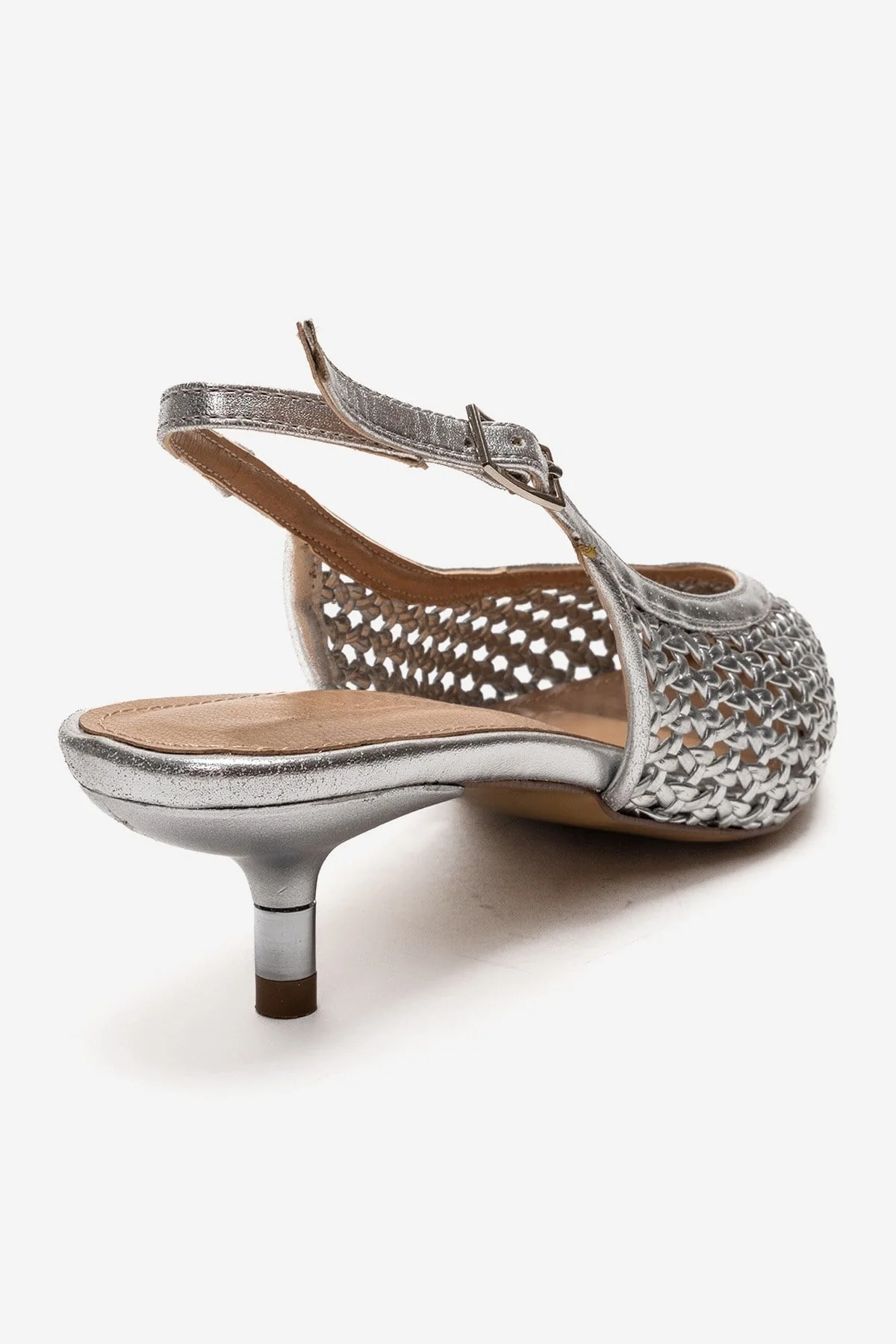Orelis - Genuine Leather Silver Kitten Heel (Women) - Image 5