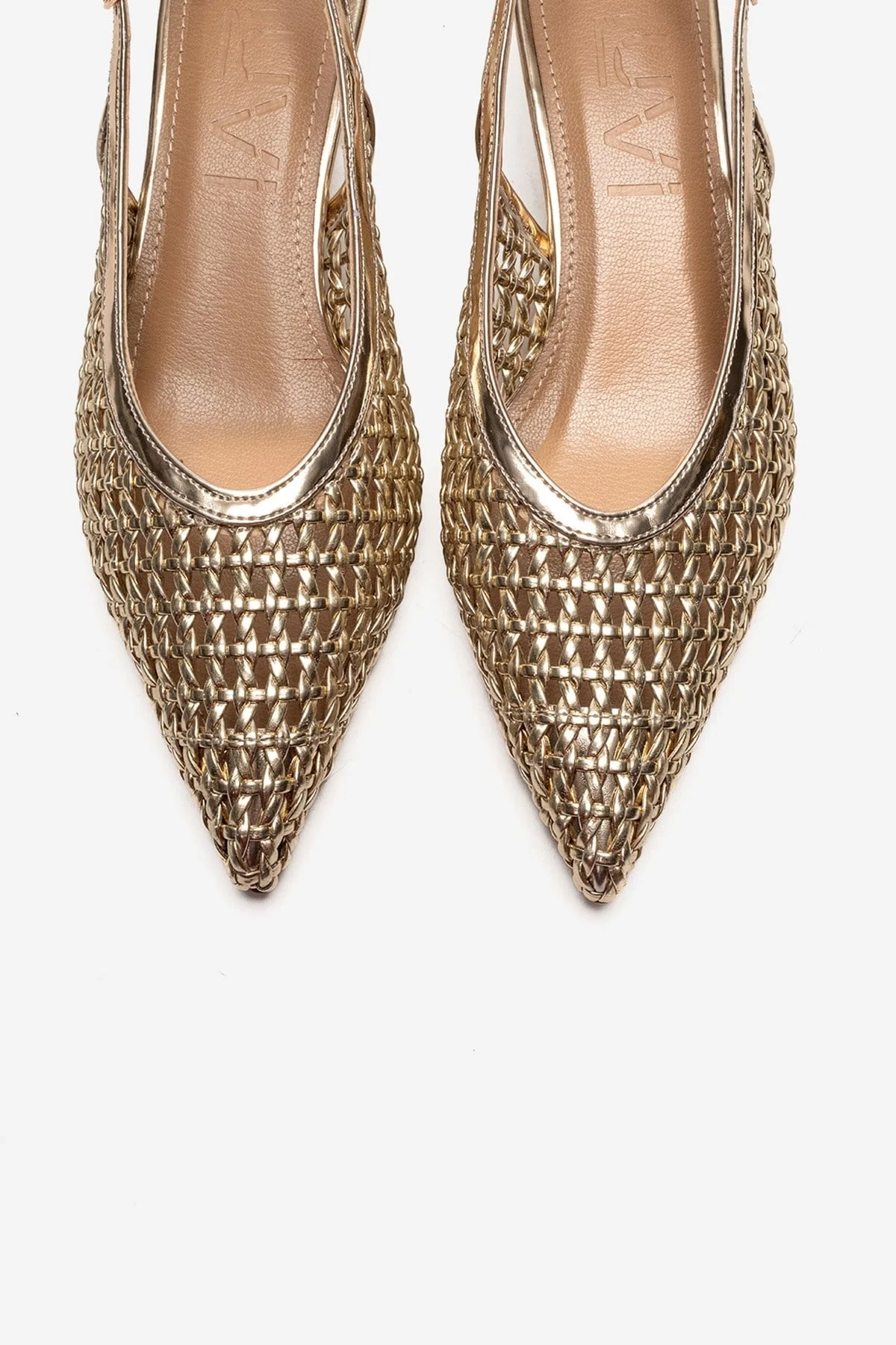 Orelis - Gold Kitten Heel Shoe (Women) - Image 2