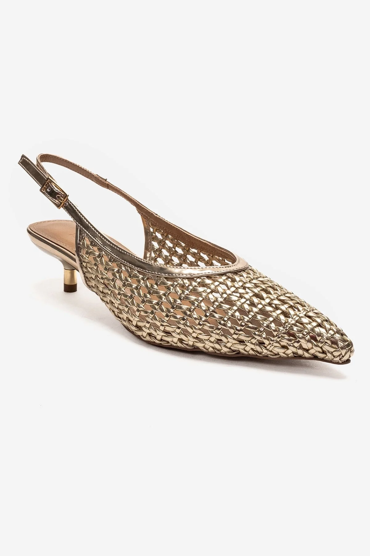 Orelis - Gold Kitten Heel Shoe (Women) - Image 3